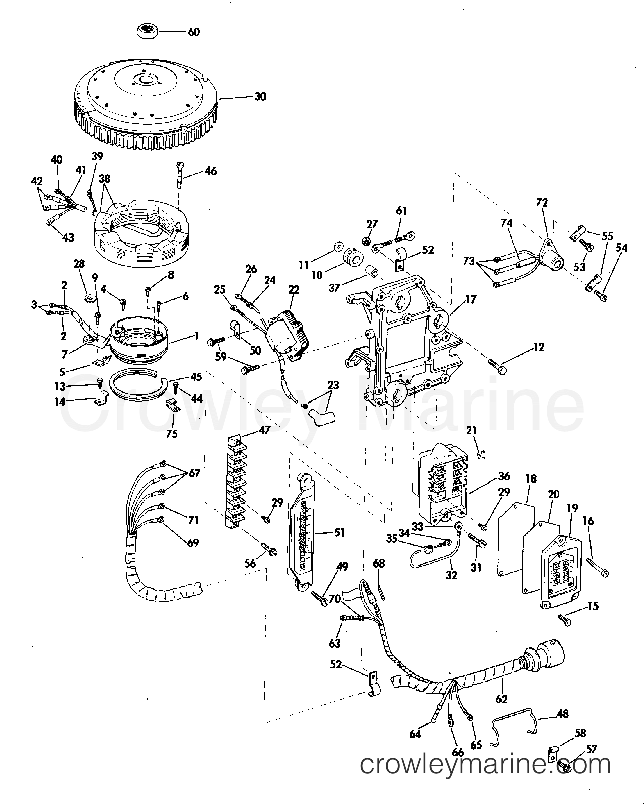 1977 Outboard 55 - 55E77D - IGNITION SYSTEM