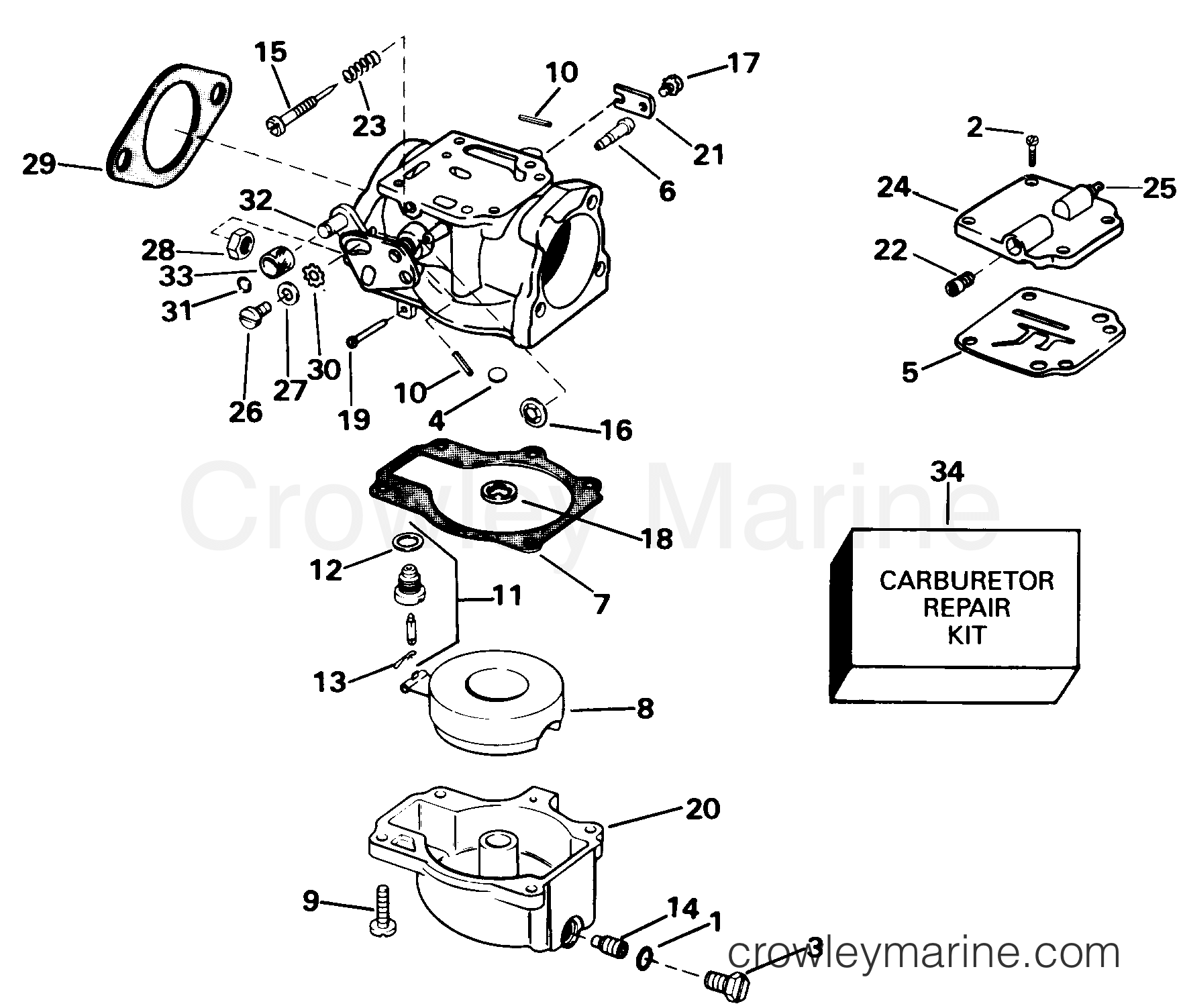 1998 Outboard 50 - E50TTLECA - CARBURETOR