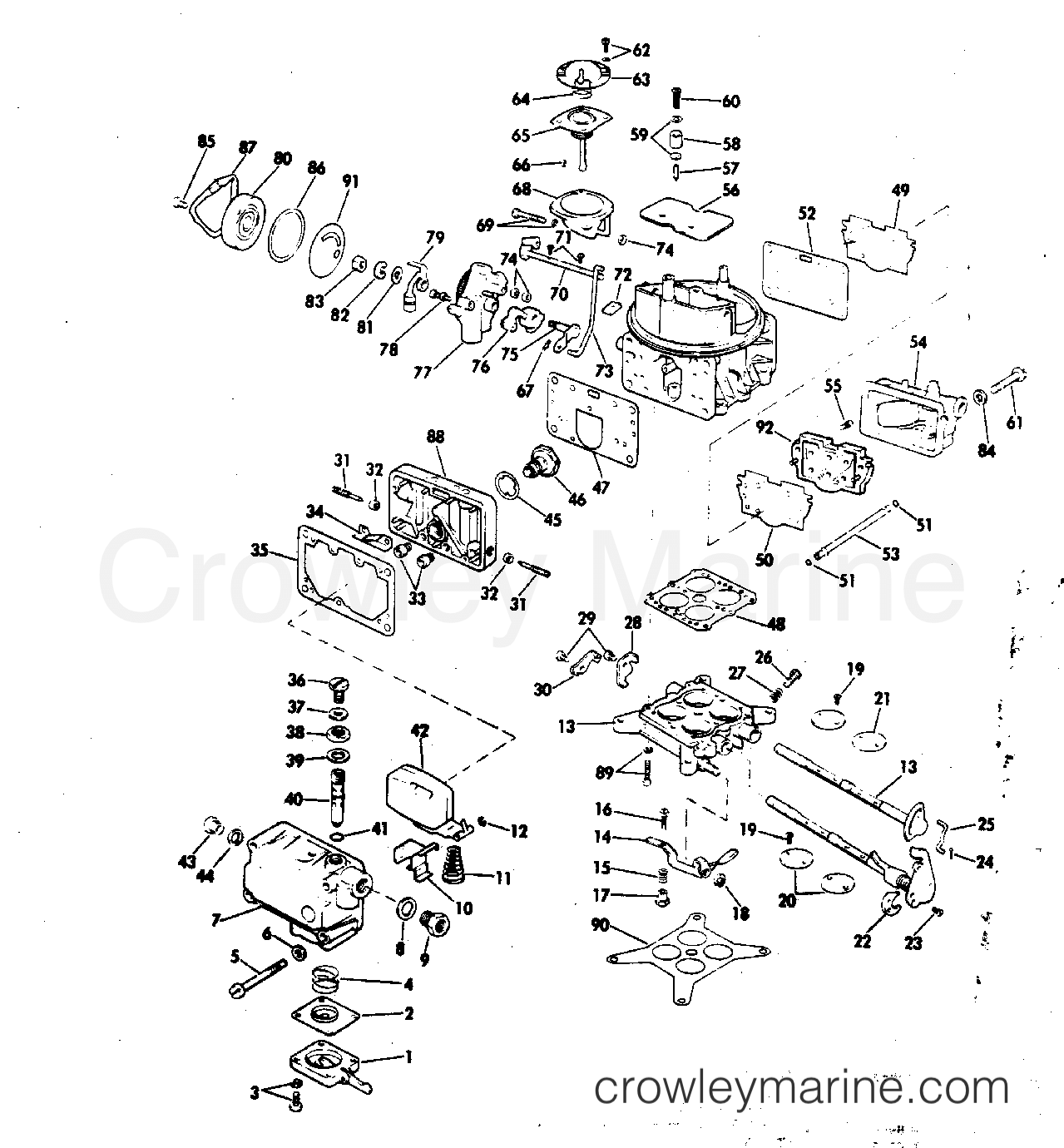 1978 OMC Stern Drive 240 - 990250P CARBURETOR GROUP 240 HP MODELS section