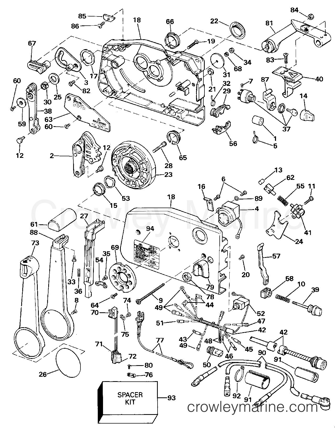 1990 Outboard 50 - J50TLESR - REMOTE CONTROL
