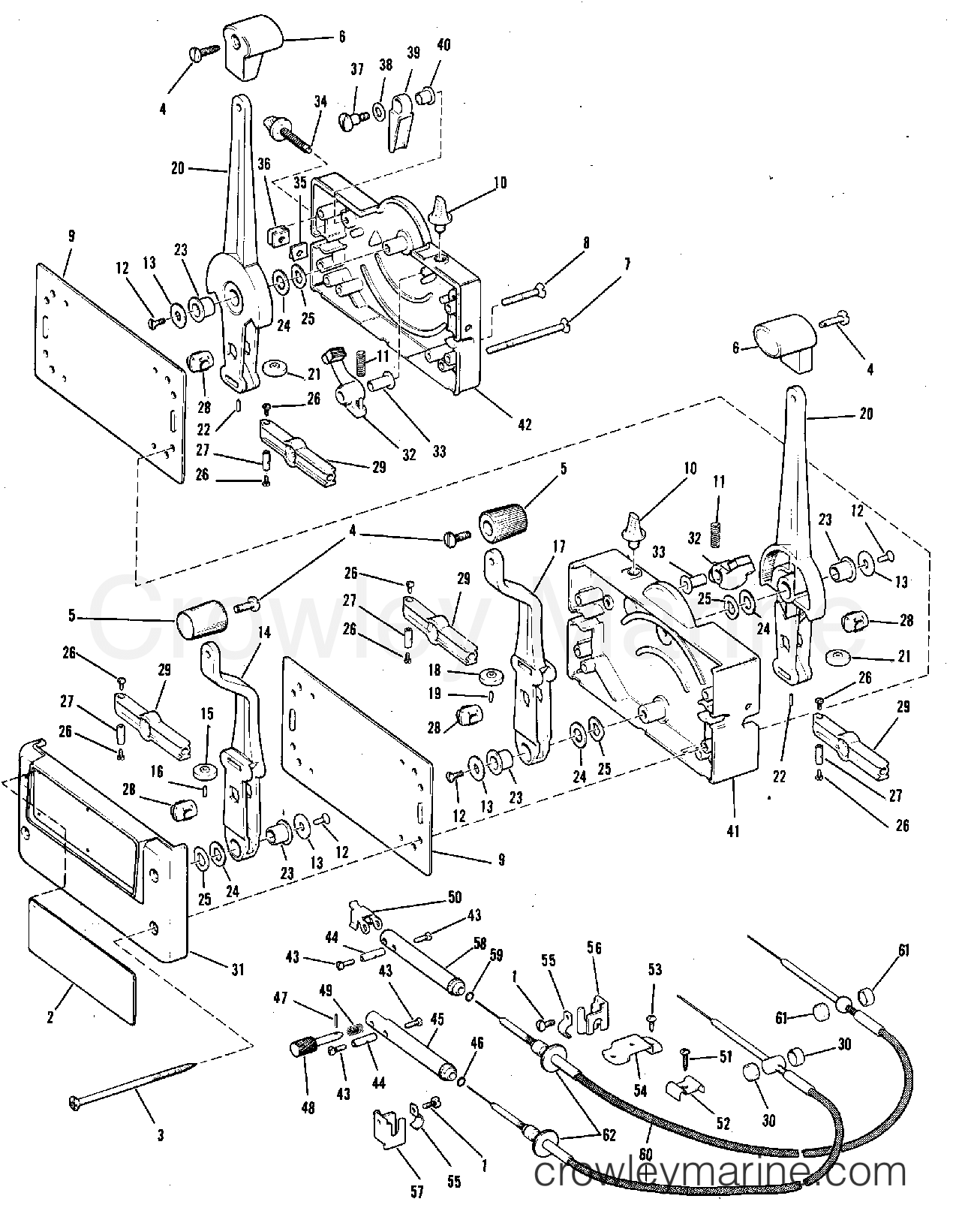 1974 Rigging Accessories - Remote Controls - REMOTE CONTROLS TWIN MOTOR