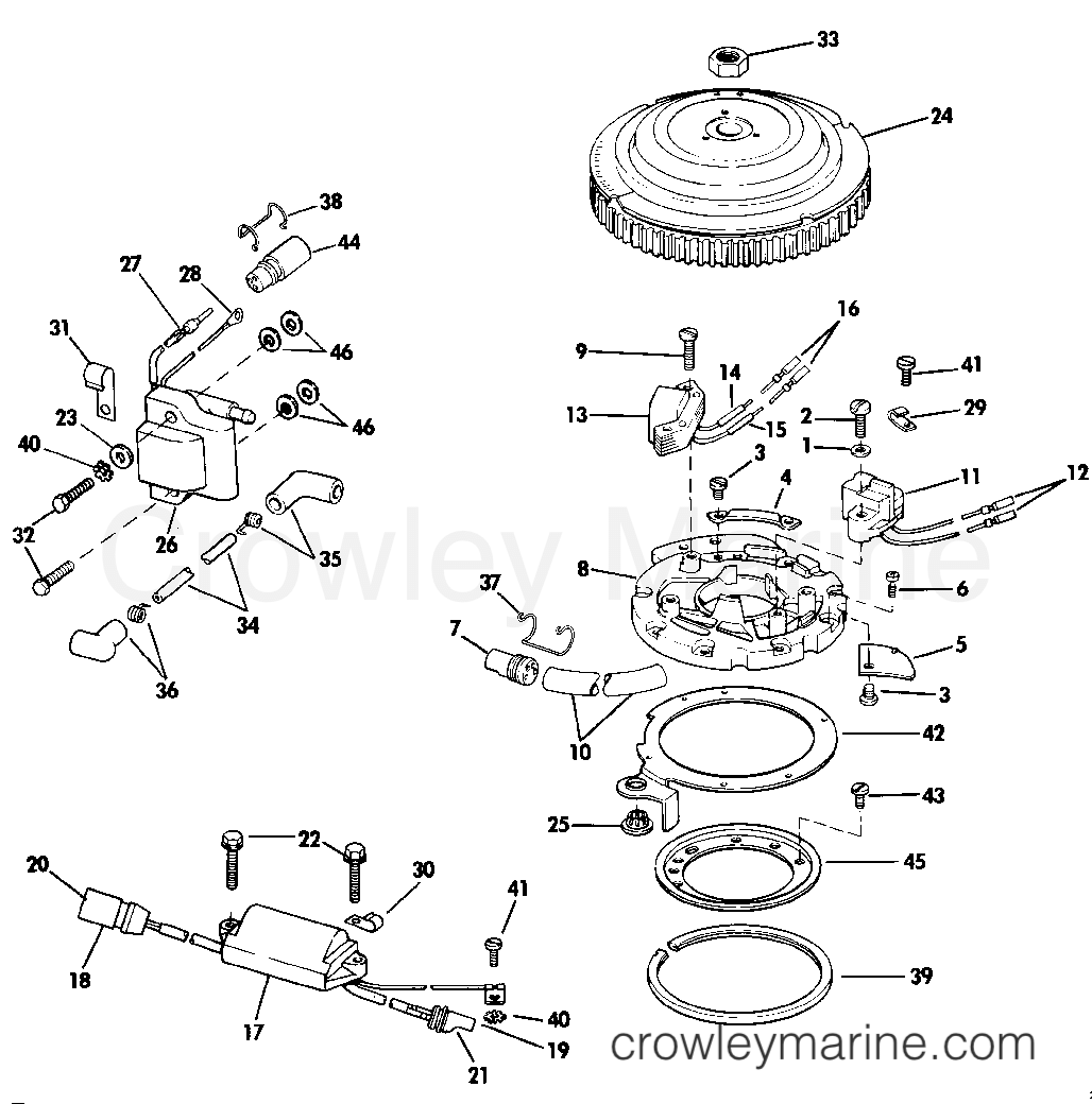 1984 Outboard 55 - E55RWLCRD - IGNITION SYSTEM