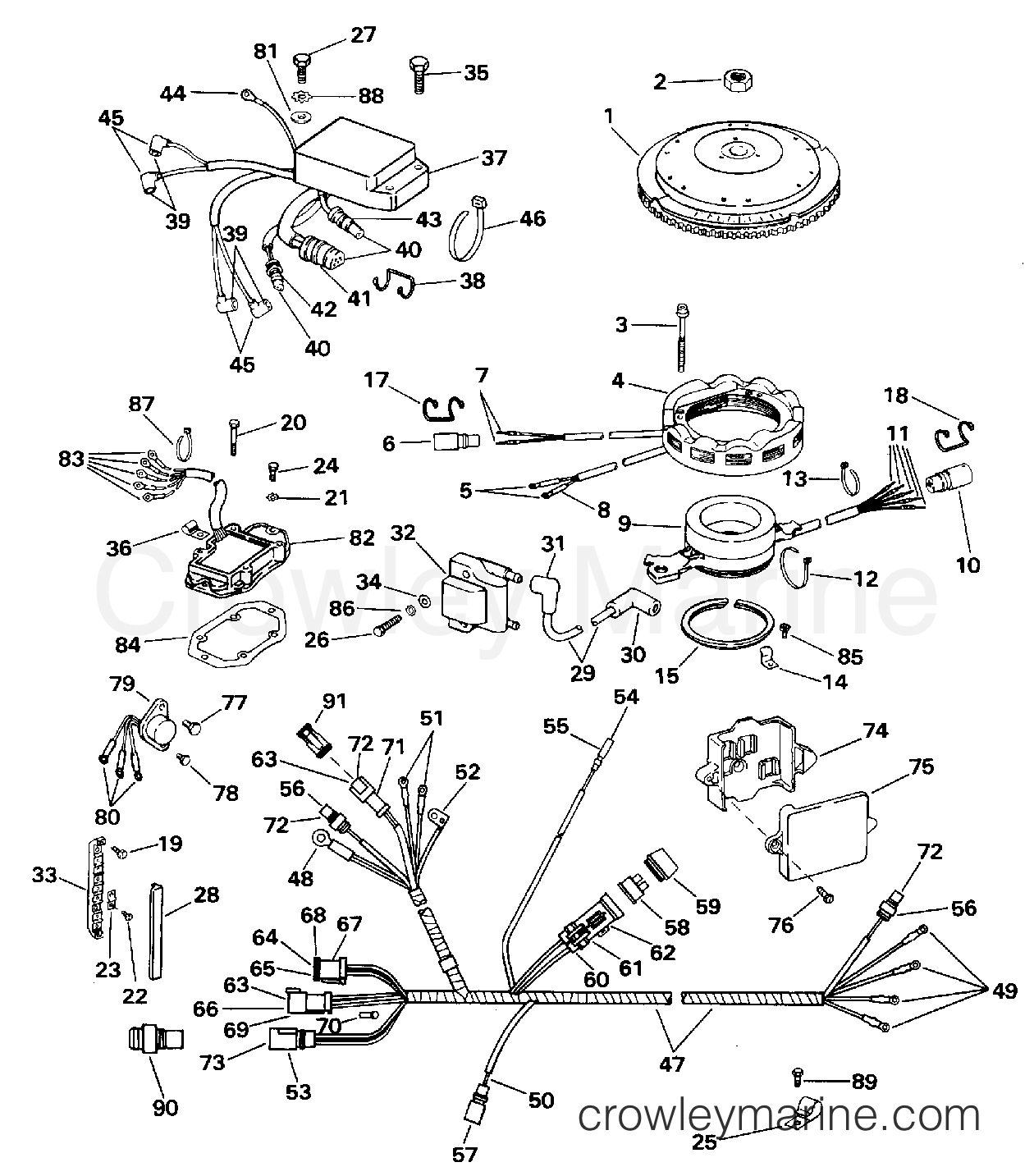 1996 Outboard 112 - J112TSLEDR - IGNITION SYSTEM