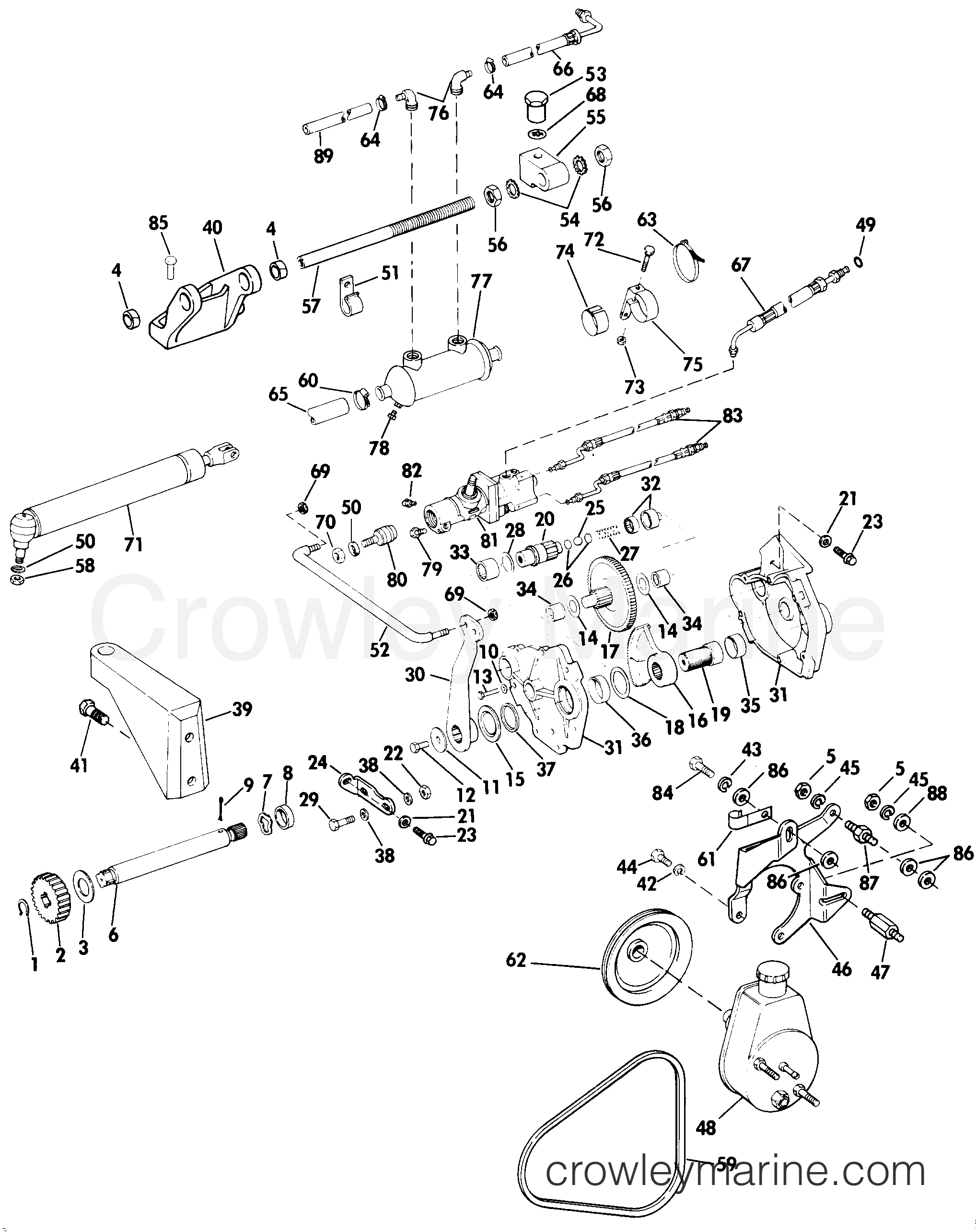 1985 Stern Drive 4.3 - 434FTMRCOM - POWER STEERING GROUP