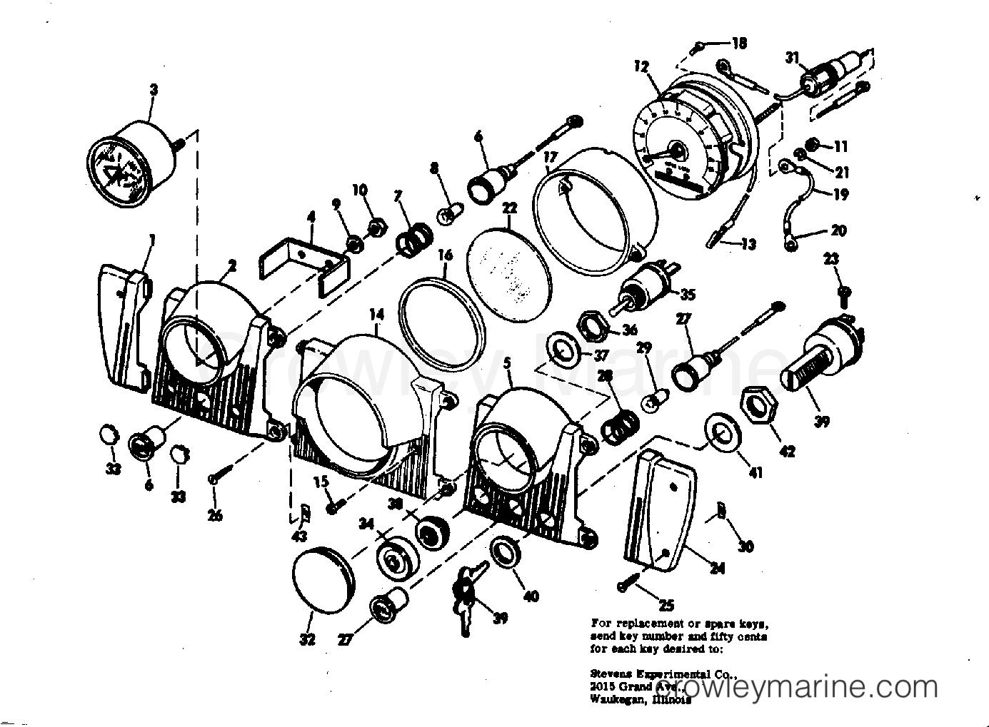 1969 OMC Stern Drive 80 - NUE-10S - INSTRUMENT PANEL GROUP 80 HP