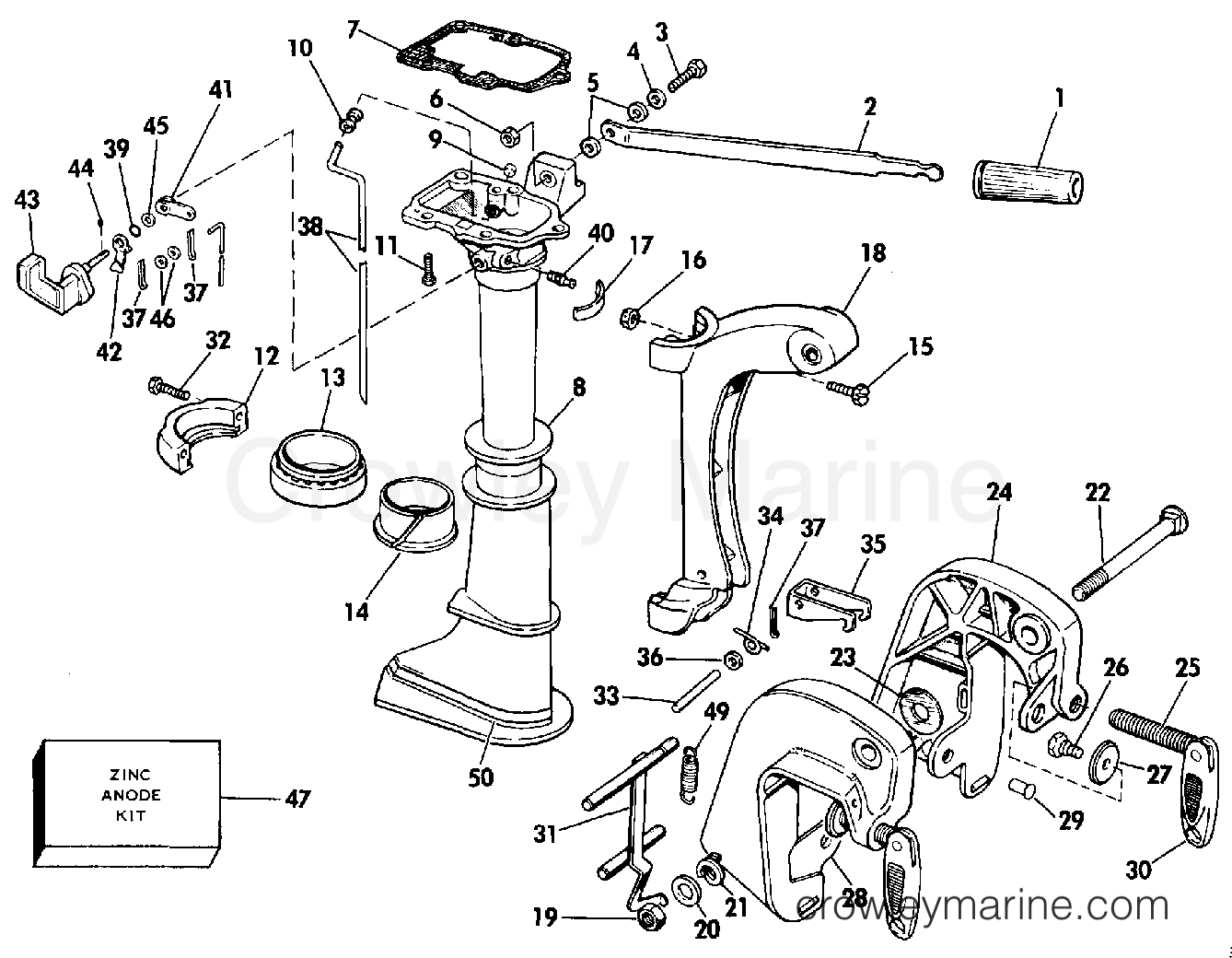 1987 Outboard 4 - J4BRHLCUD - MIDSECTION