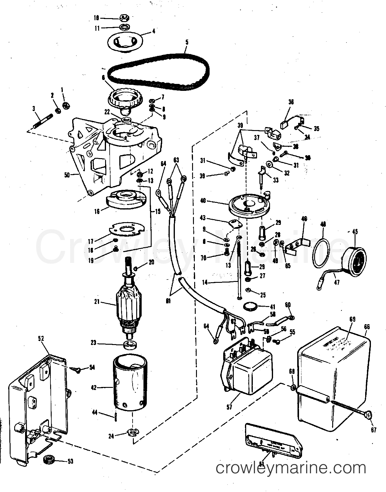 1973 Rigging Accessories - Electrical System - GENERATOR KIT ELECTRIC START 40 HP MODELS