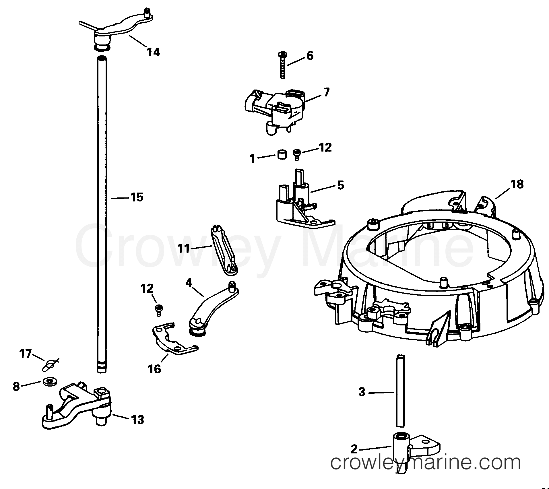 1998 Outboard 90 - J90FTLECS - THROTTLE LINKAGE