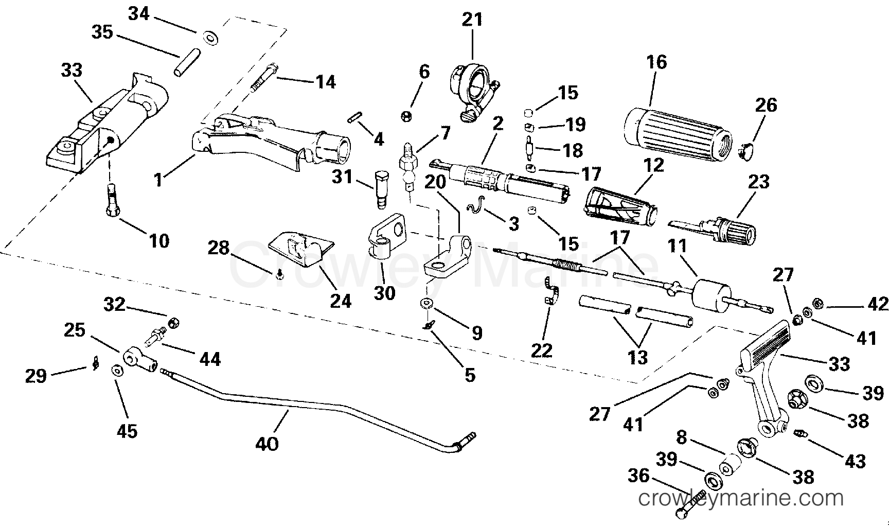 2000 Outboard 25 - E25WRSSC - STEERING & SHIFT HANDLE