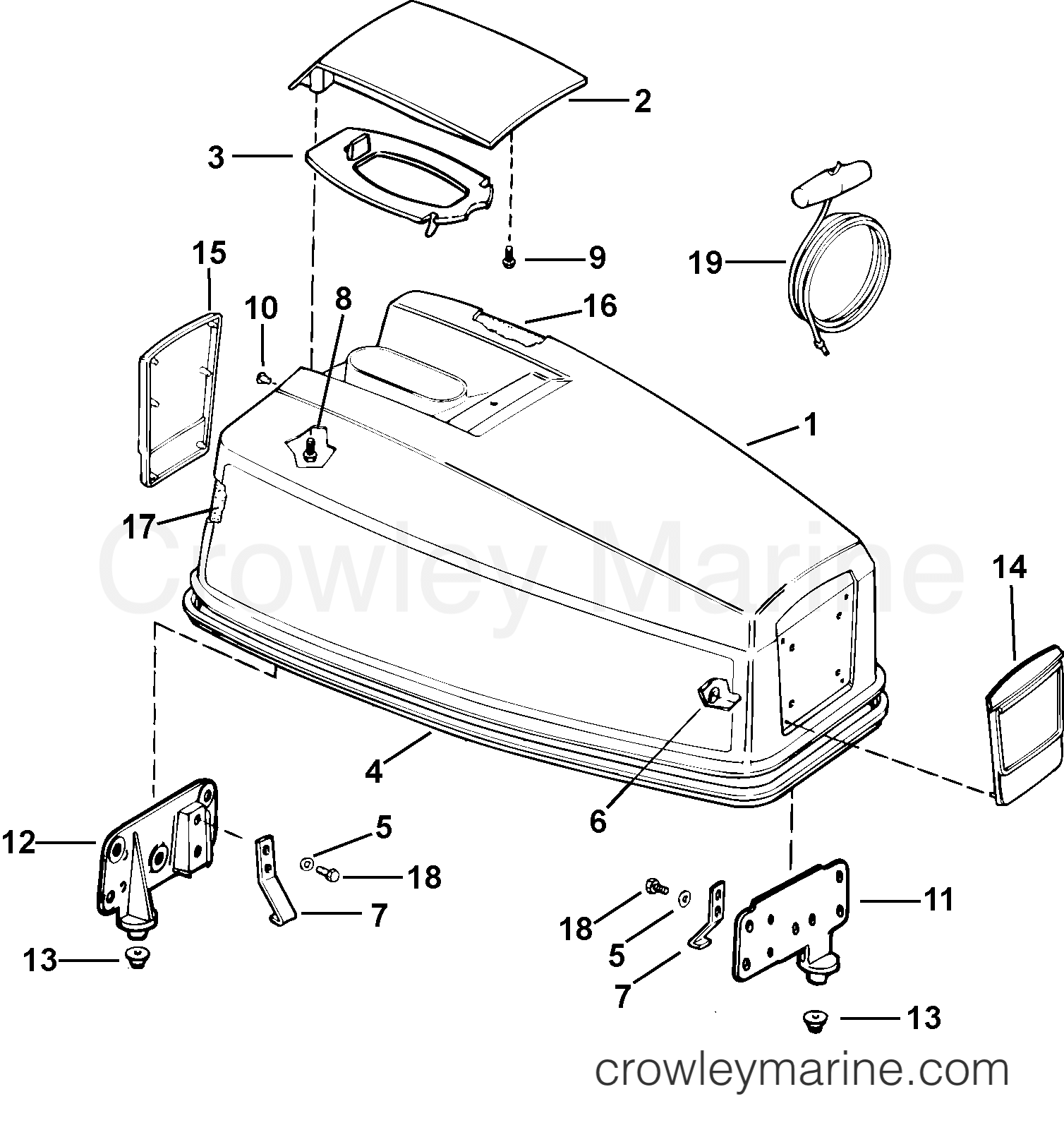 2003 Outboard 40 - J40PLSTD - ENGINE COVER