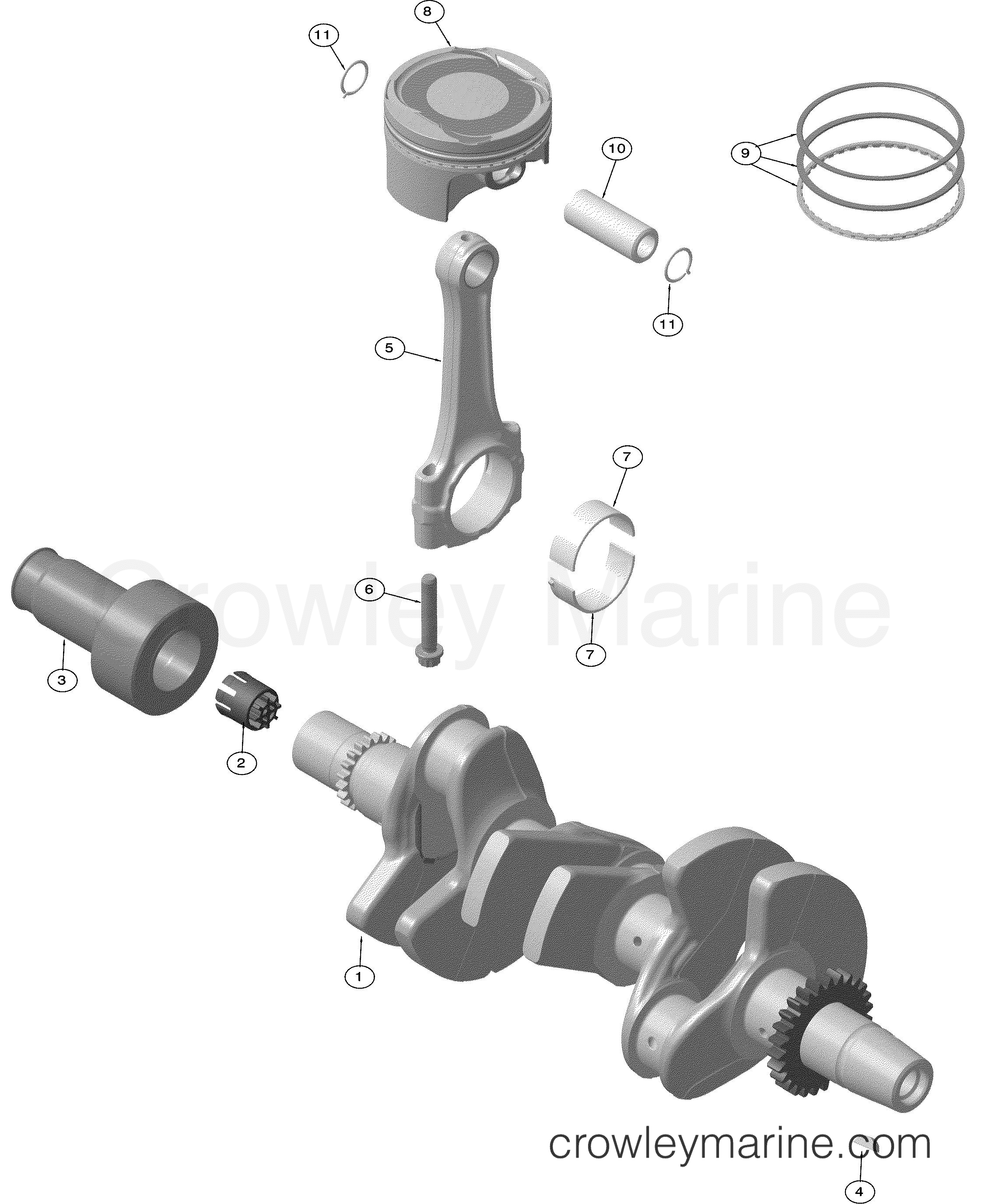 CRANKSHAFT AB Powertrain 90 440030ABA Crowley Marine