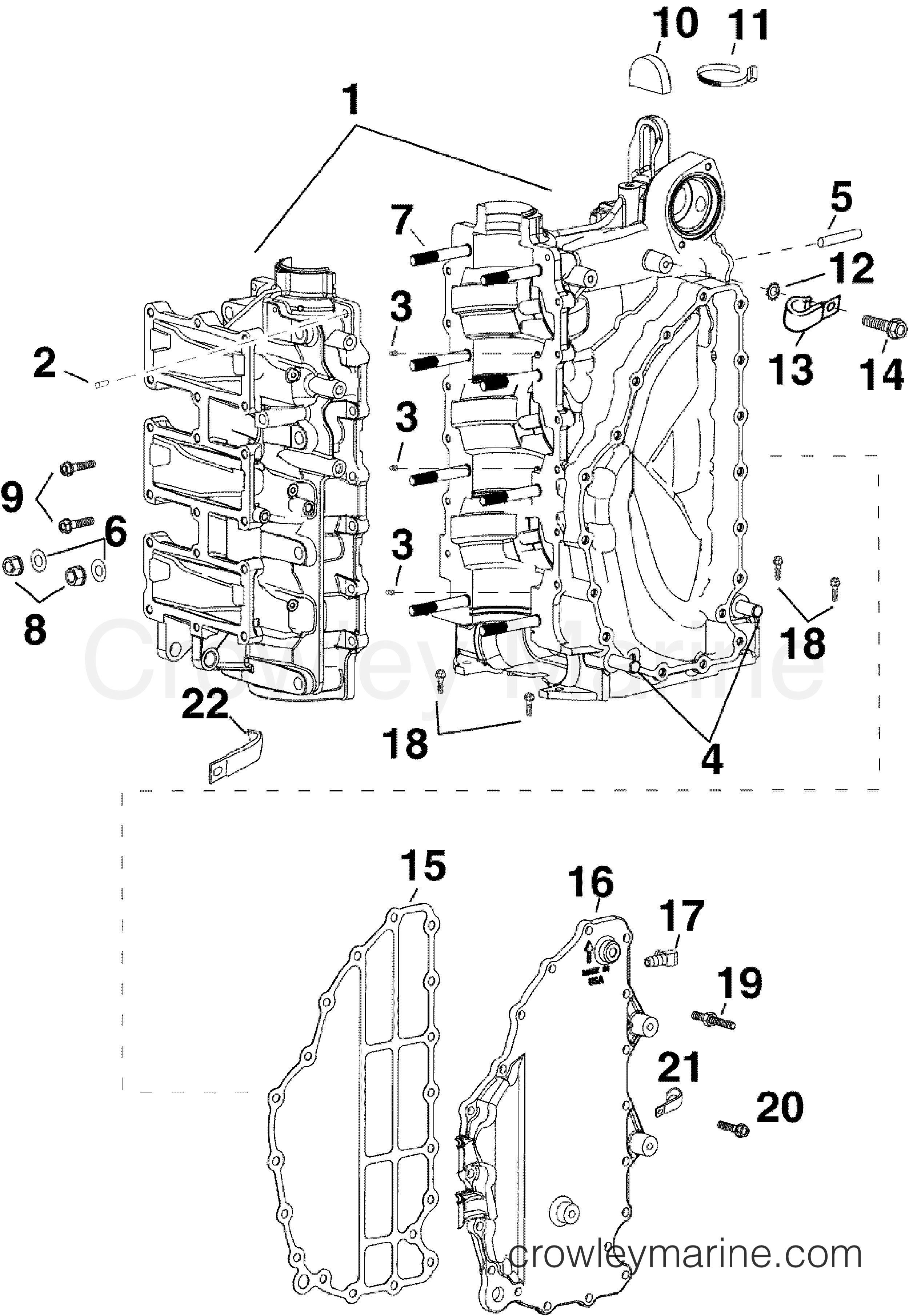 2007 Outboard 75 - E75DPLSUM - CYLINDER & CRANKCASE