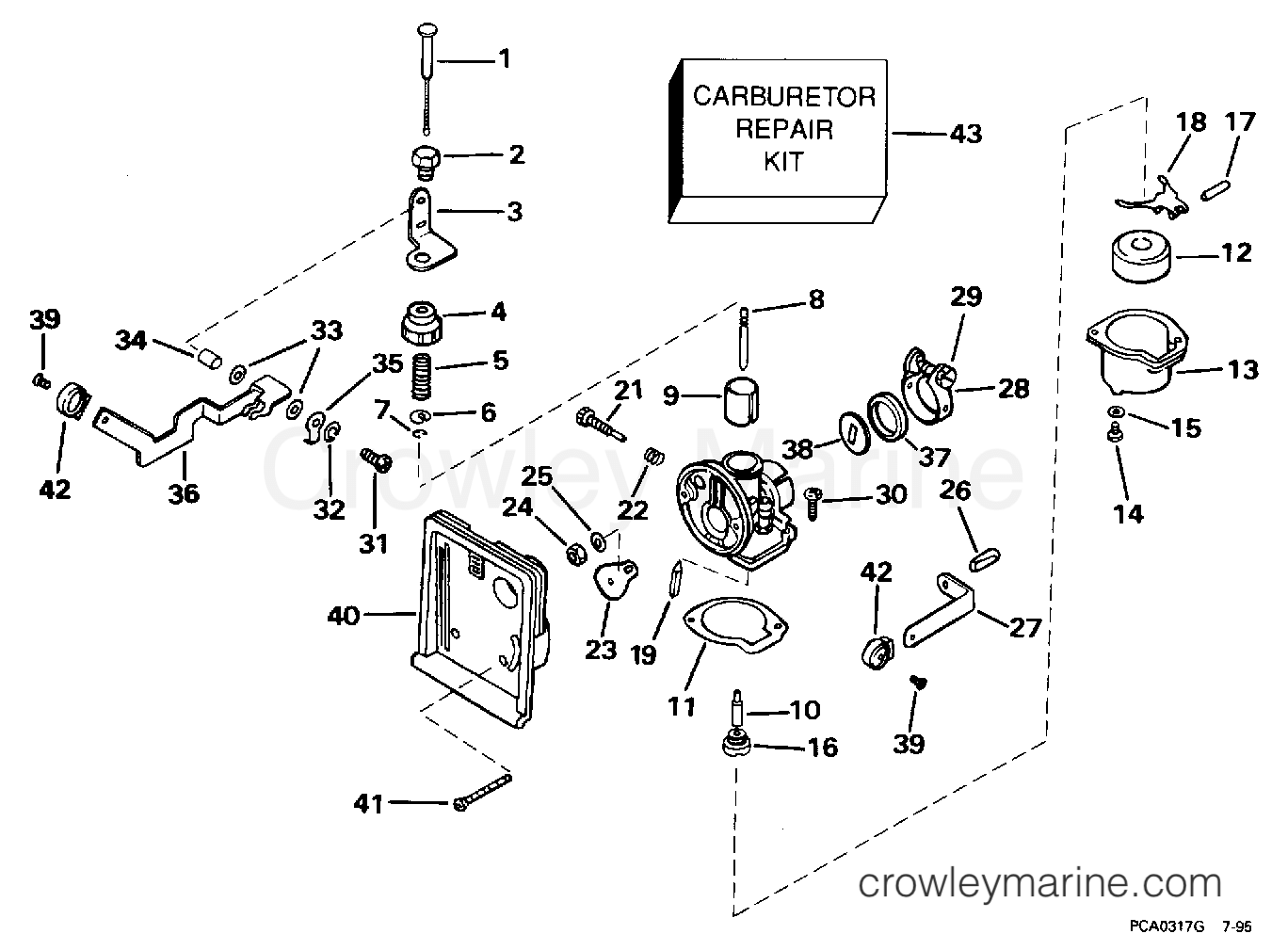 1996 Outboard 2.3 - BJ2REDE - CARBURETOR