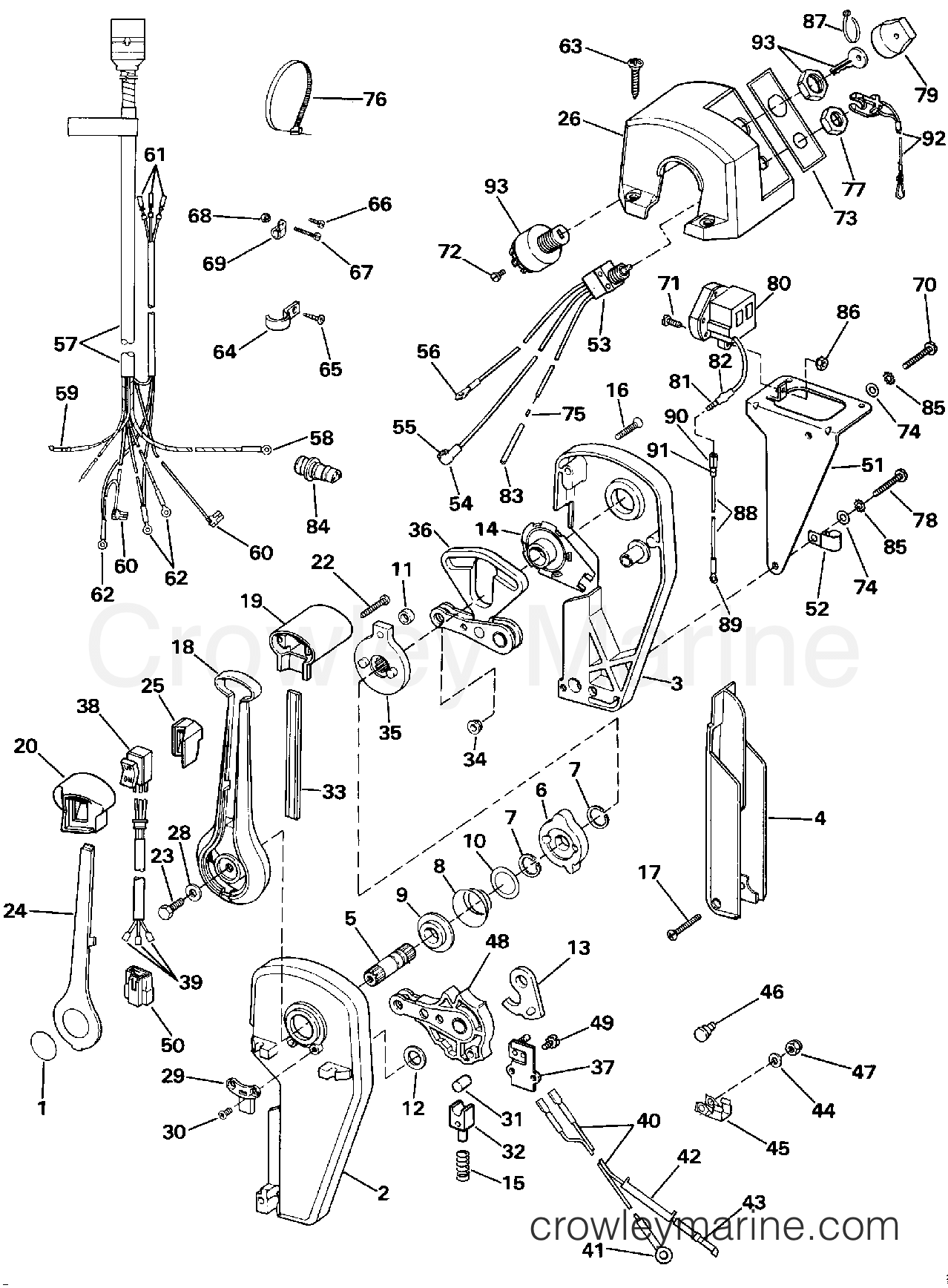 1991 Rigging Accessories - Remote Controls - REMOTE CONTROL - BINNACLE - SINGLE LEVER - PREWIRED