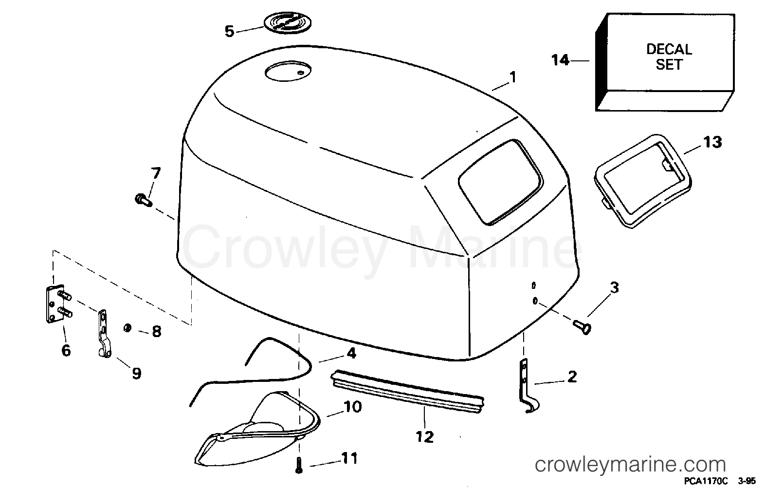 1996 Outboard 15 - BJ15FAEDR - ENGINE COVER - JOHNSON