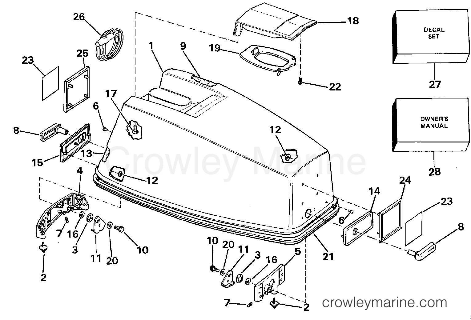 1988 Outboard 40 - J40ECCS - ENGINE COVER - JOHNSON