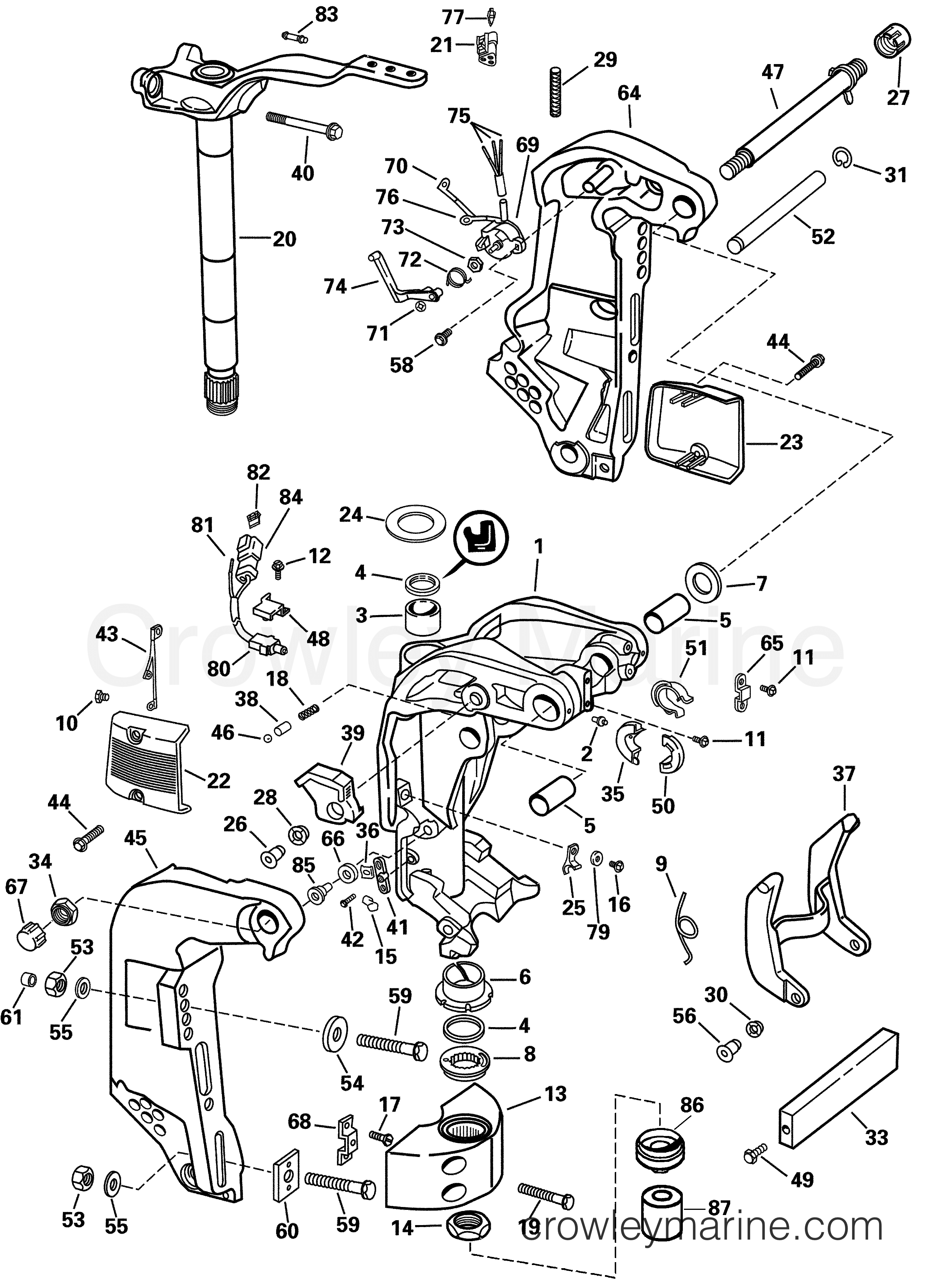 2001 Outboard 115 - E115FPXSIF - MIDSECTION