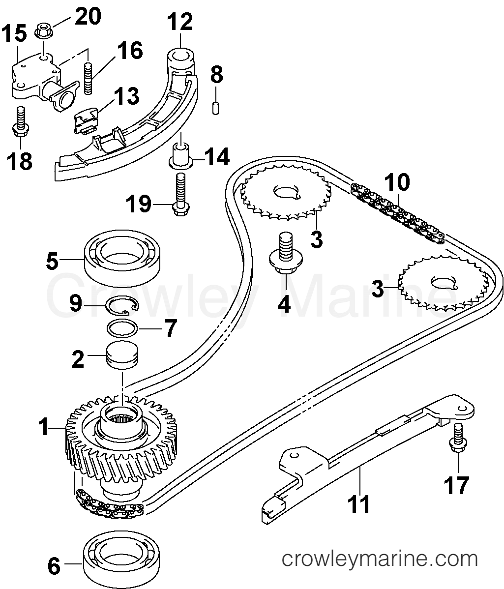 TIMING CHAIN 2004 Outboard 115 BJ115L4SRC Crowley Marine