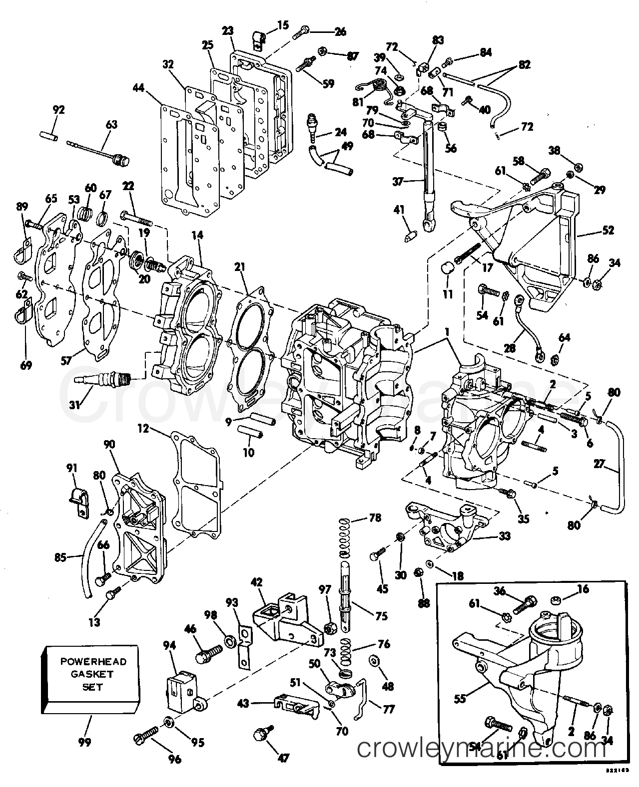 1983 Outboard 35 - J35ECTS - CYLINDER & CRANKCASE