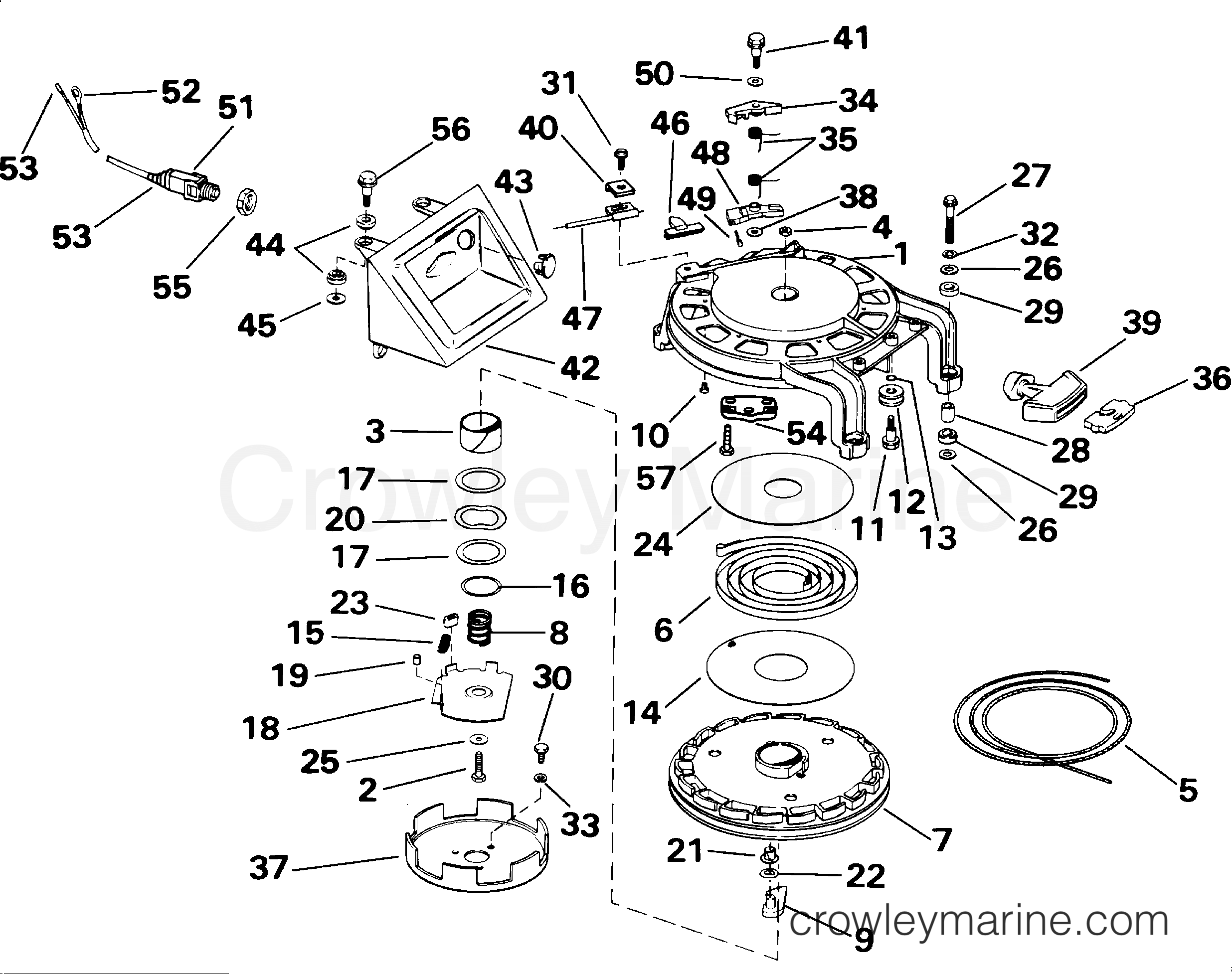 2001 Outboard 55 - J55WRYSIR - REWIND STARTER