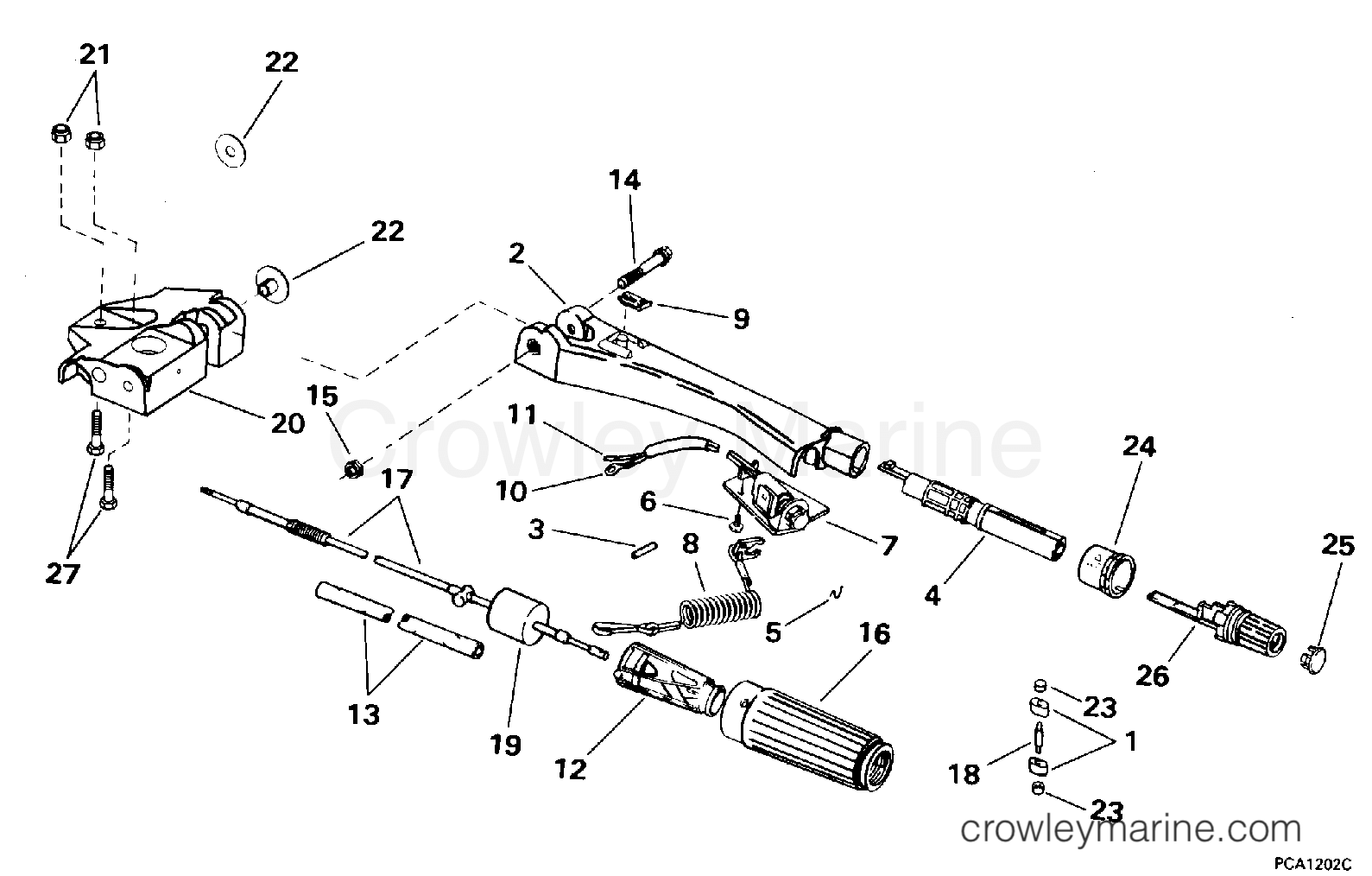 1995 Outboard 28 - E40JREOS - STEERING & SHIFT HANDLE