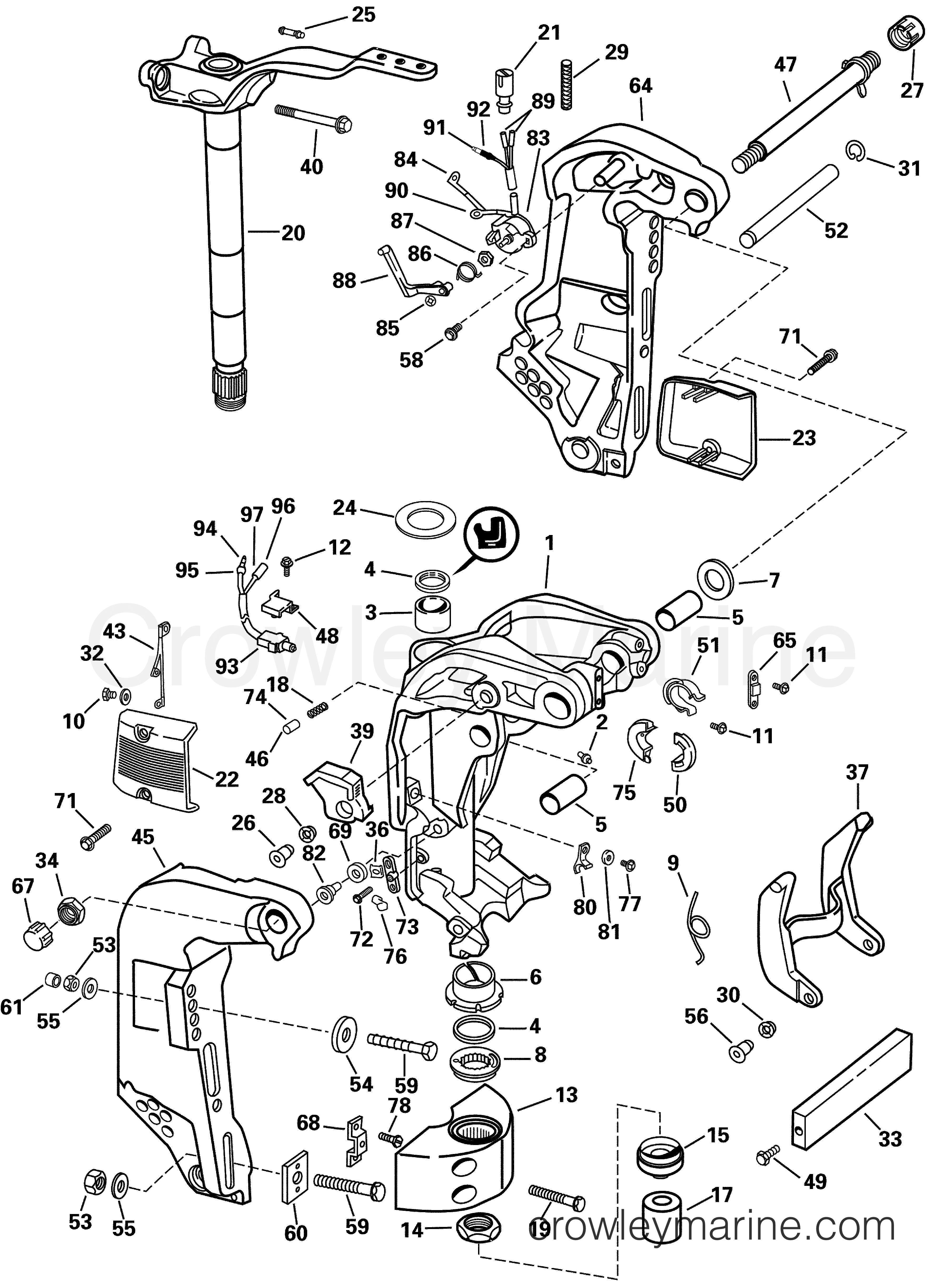 2001 Outboard 150 - J150VXSIF - MIDSECTION