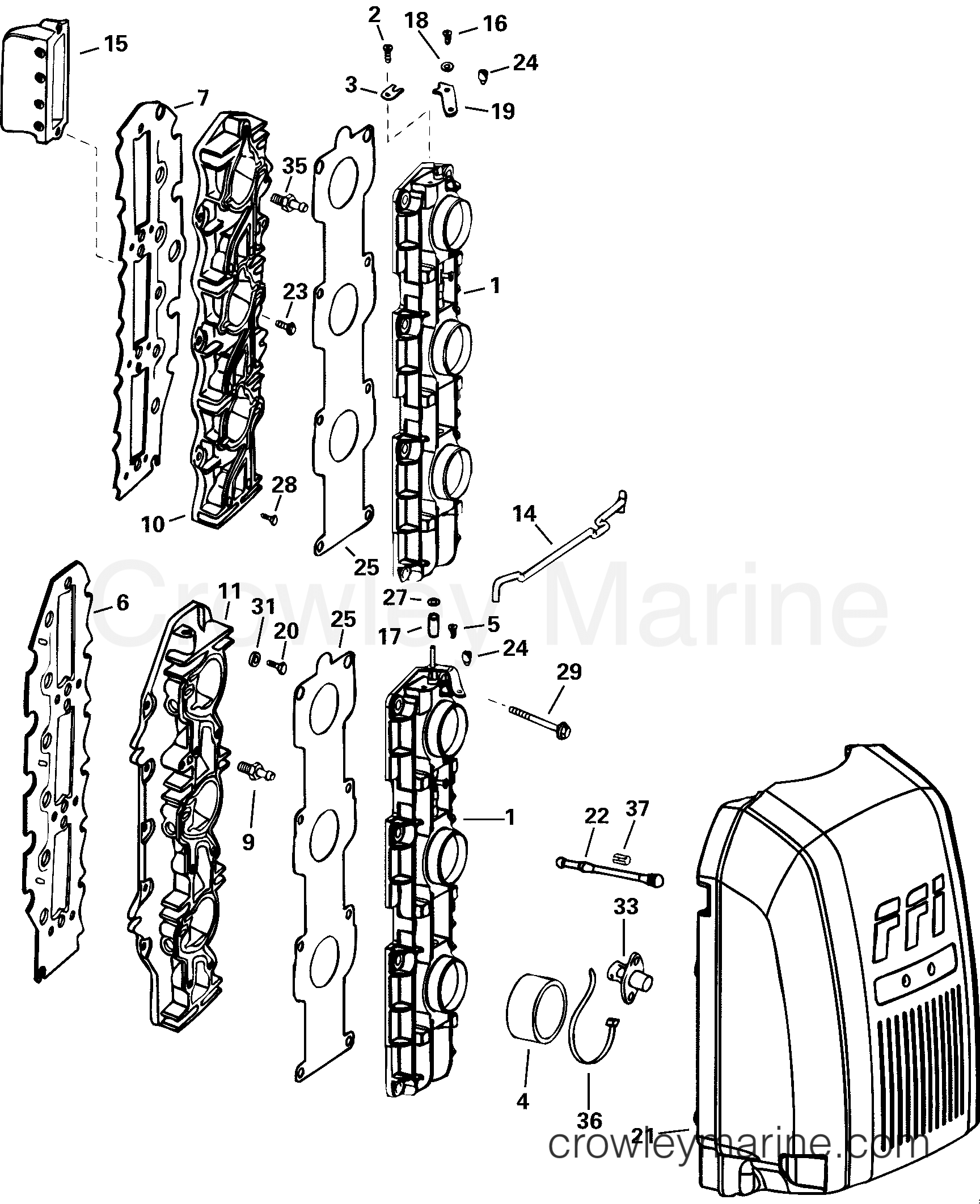 2000 Outboard 175 - E175FPLSSV - INTAKE MANIFOLD