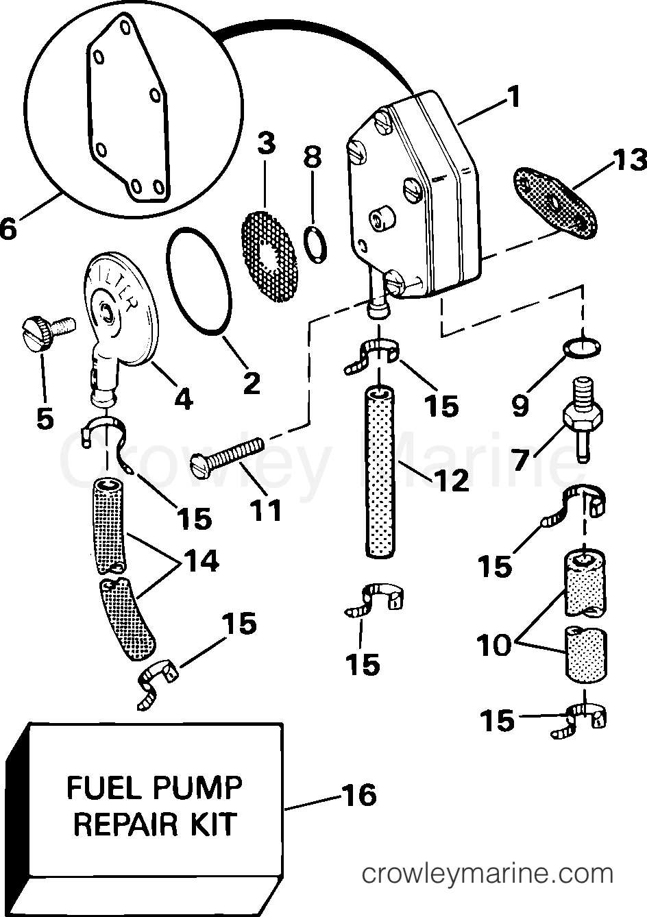 2005 Outboard 25 - J25ELSOB - FUEL PUMP