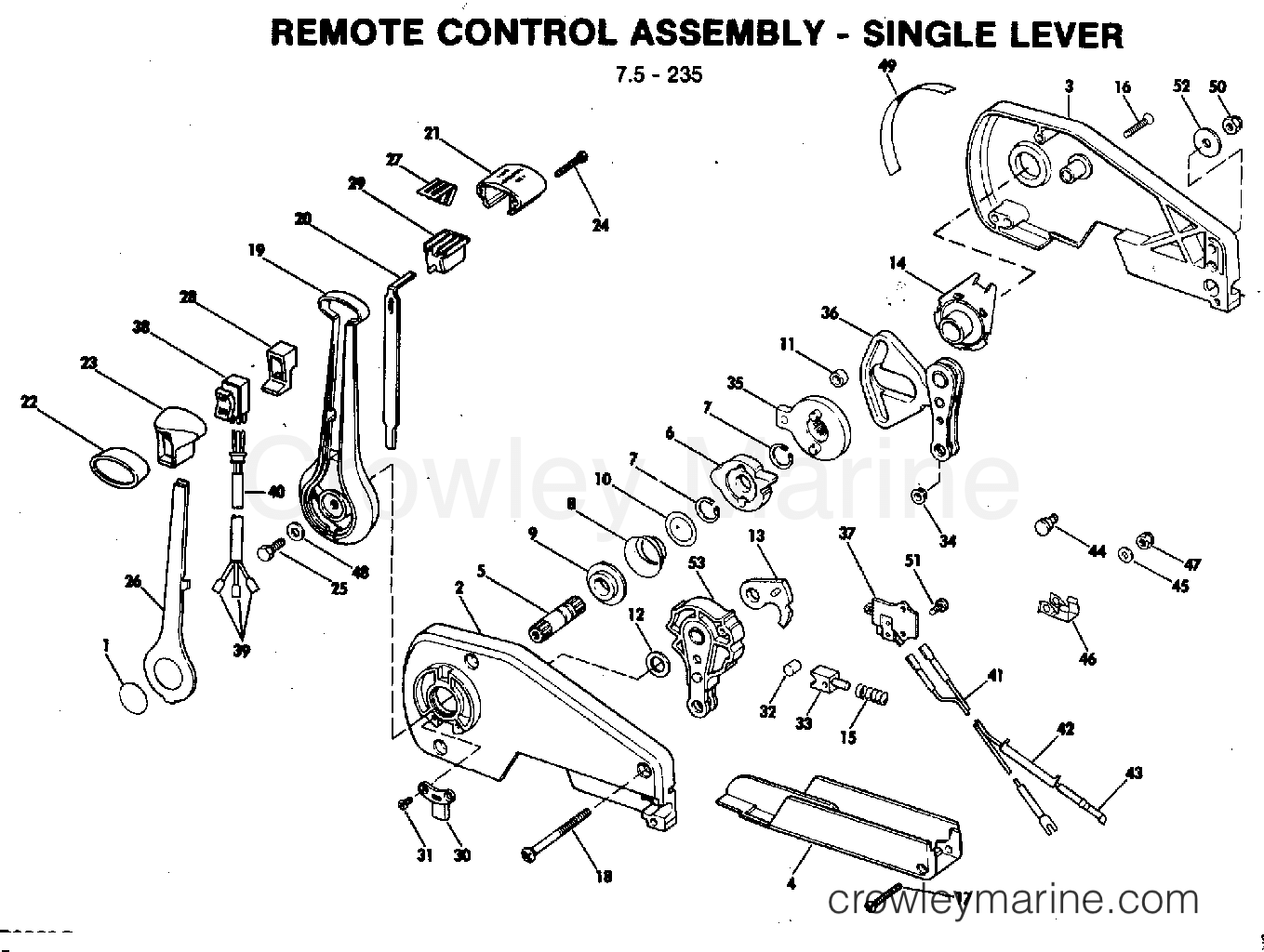 1981 Rigging Accessories - Remote Controls - REMOTE CONTROL ASSEMBLY-SINGLE LEVER