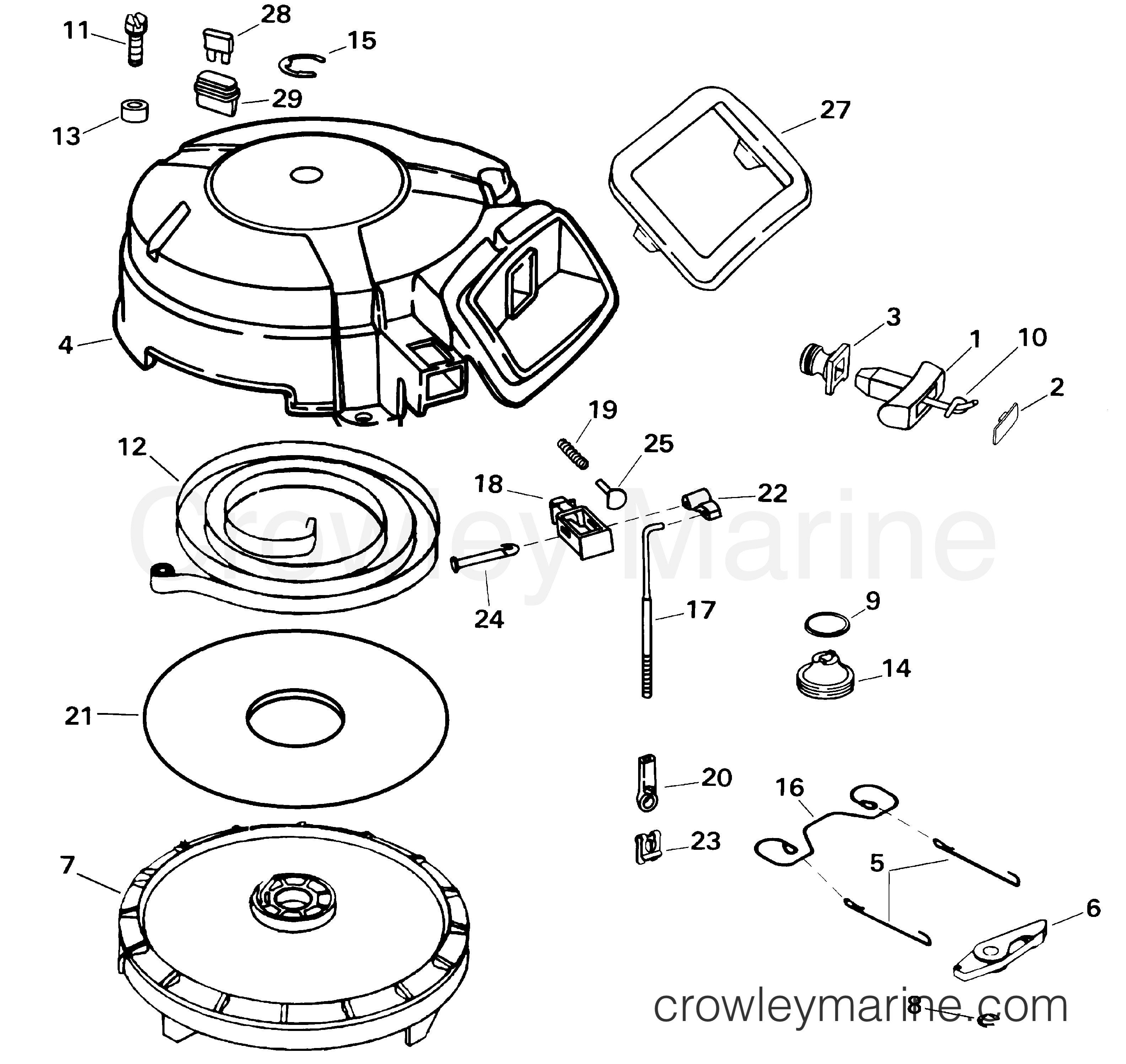 2001 Evinrude Outboards 10 - E10EL4SID REWIND STARTER section