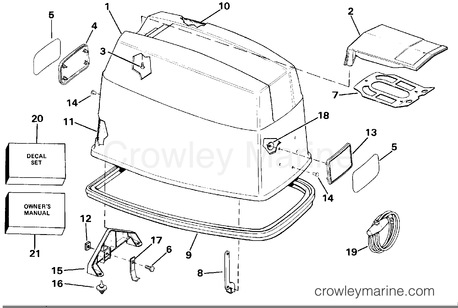 1986 Outboard 75 - J75ECDC - ENGINE COVER - JOHNSON