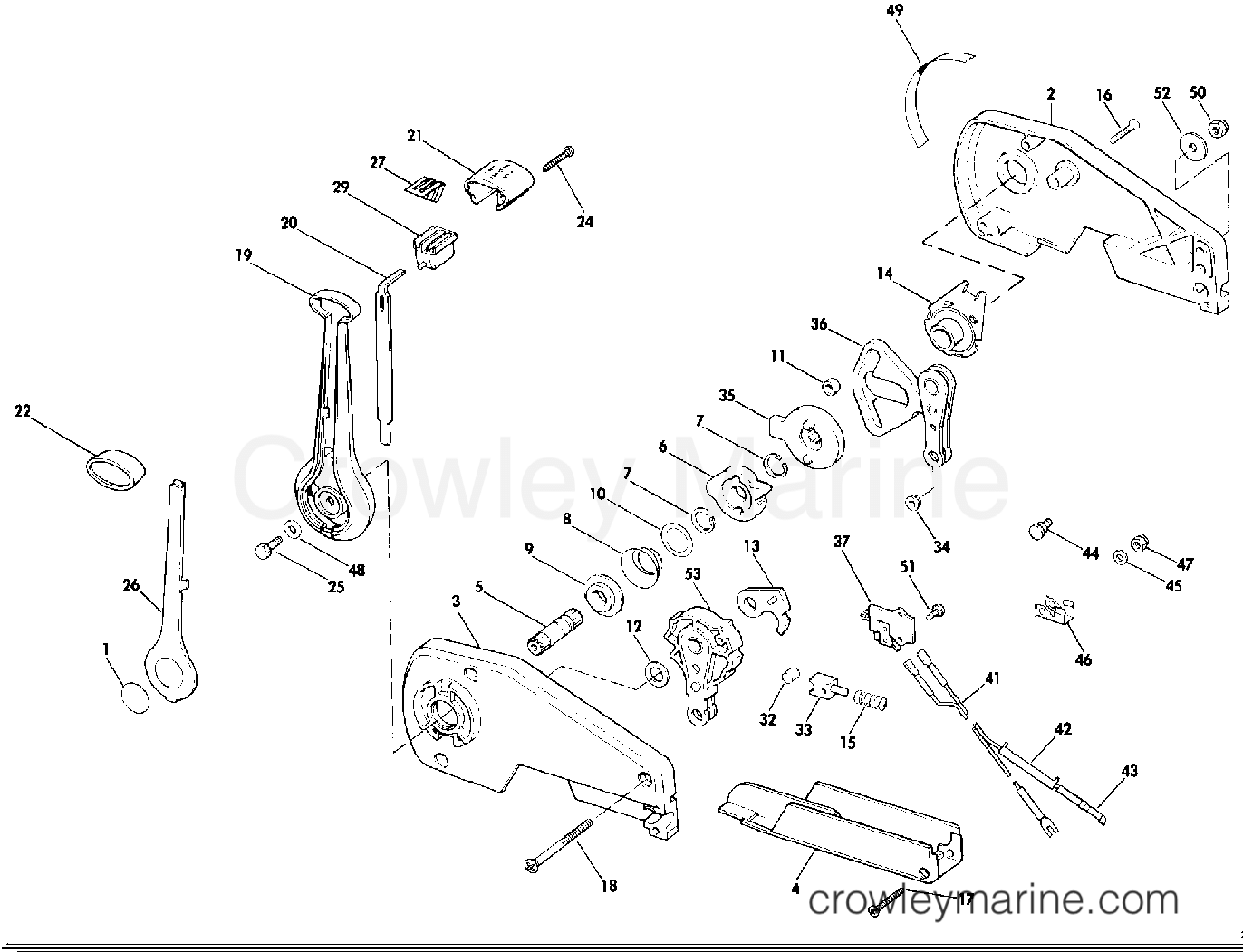 1987 Rigging Accessories - Remote Controls - REMOTE CONTROL ASSEMBLY - SINGLE LEVER