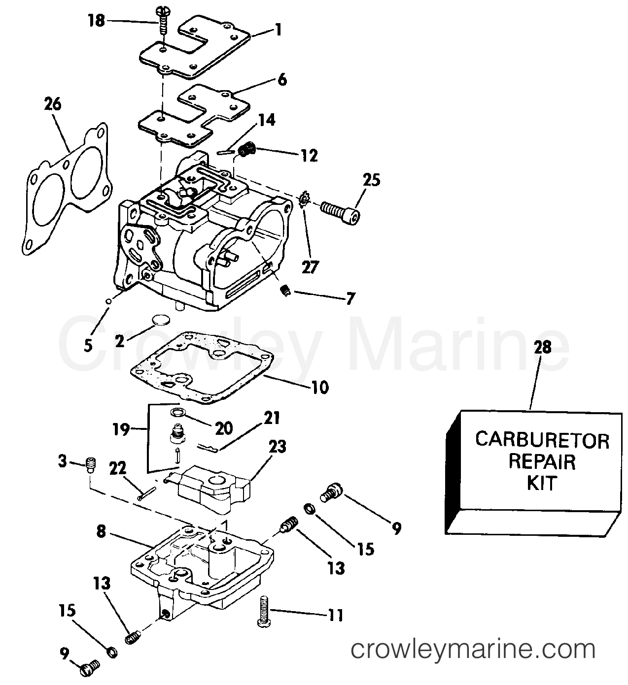 1990 Evinrude Outboards 115 - VE115TXESB CARBURETOR section