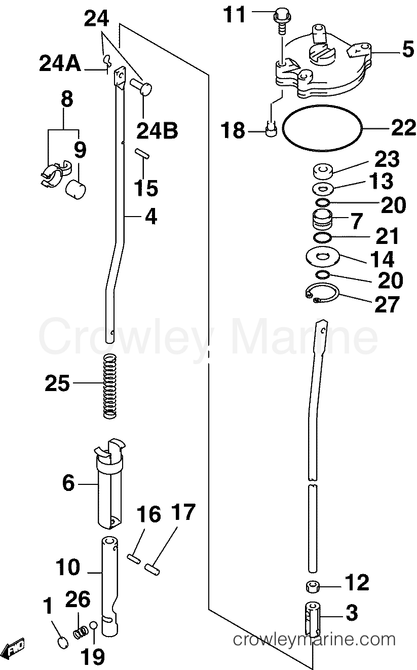 2004 Outboard 60 - J60PL4SRR - SHIFT ROD LINKAGE