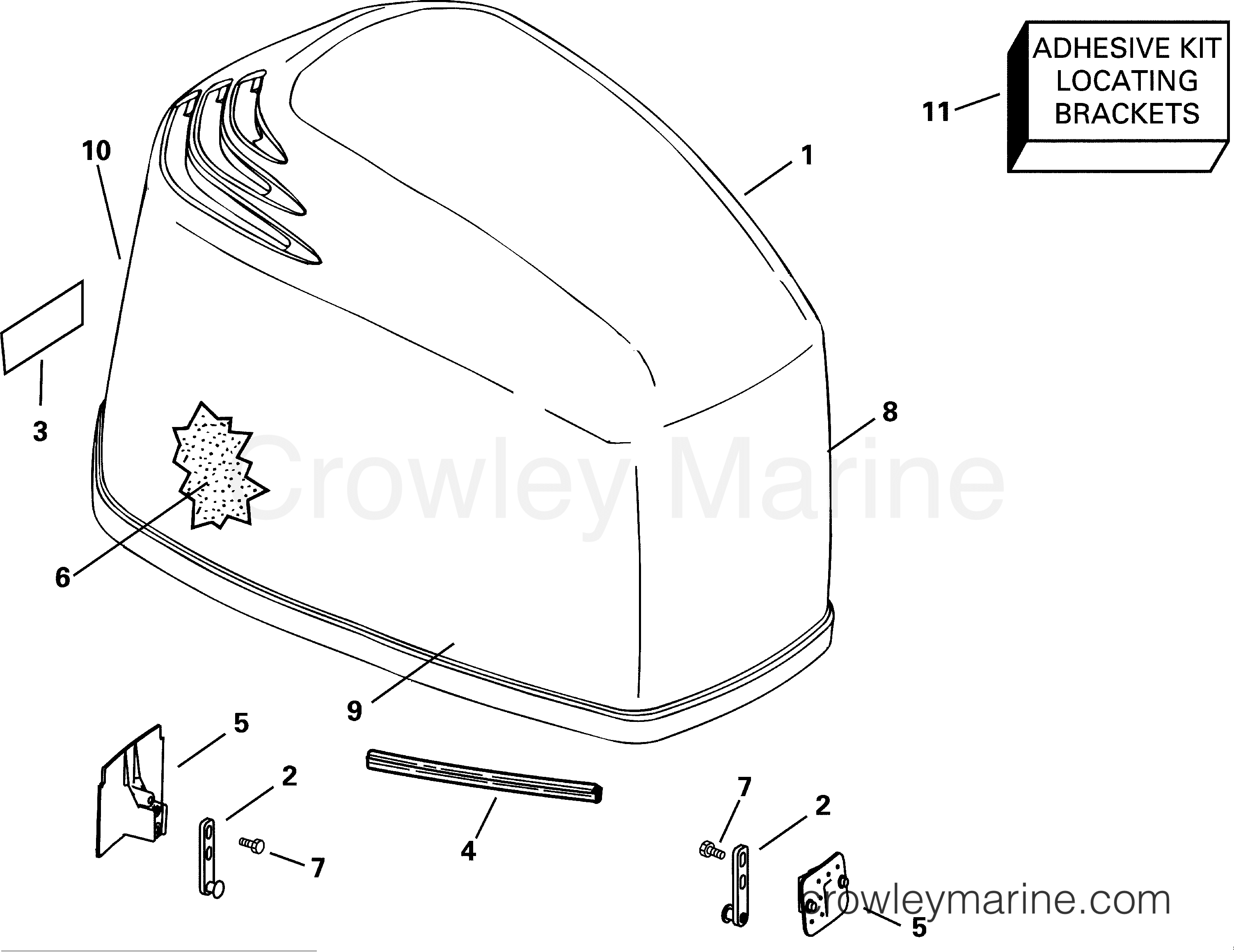 2001 Outboard 150 - J150WPLSIF - ENGINE COVER