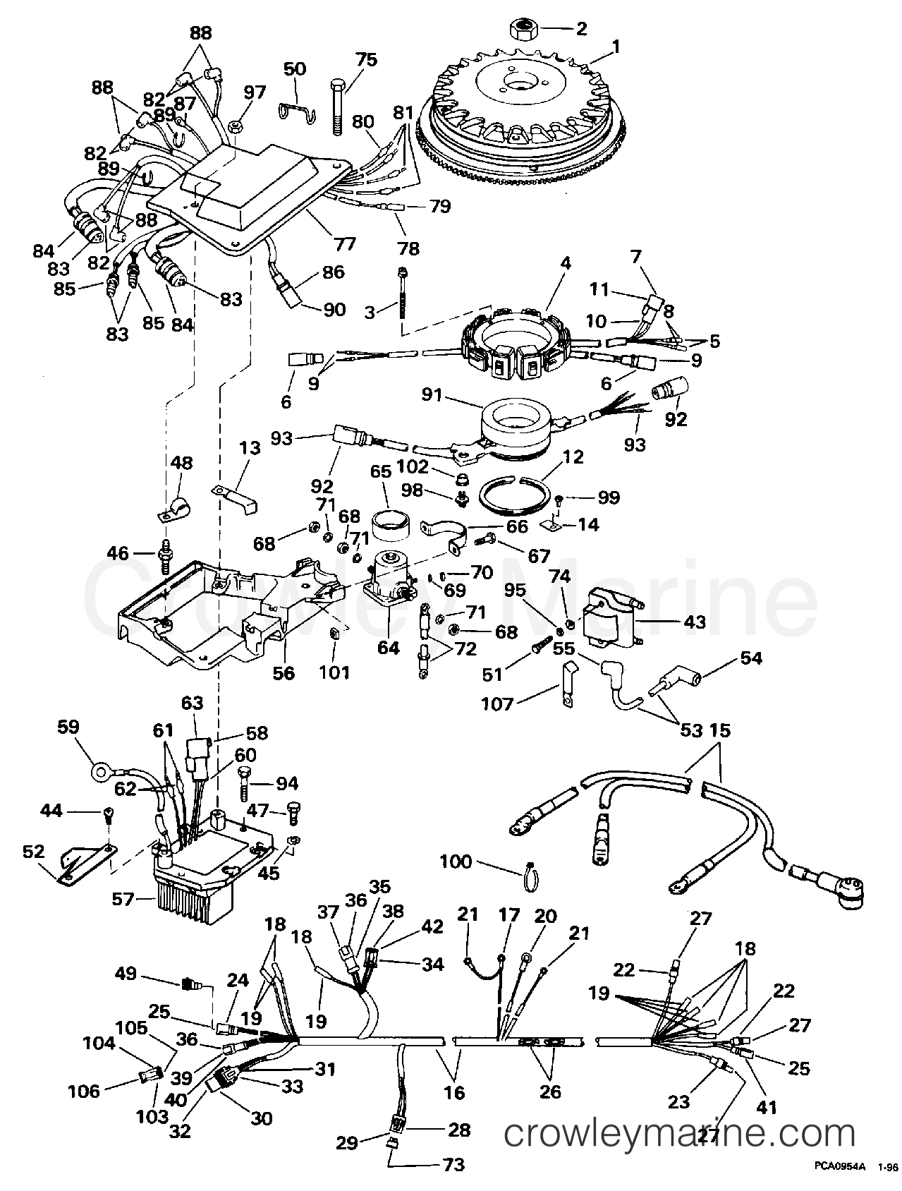 1996 Outboard 200 - SJ200WTPLA - IGNITION SYSTEM