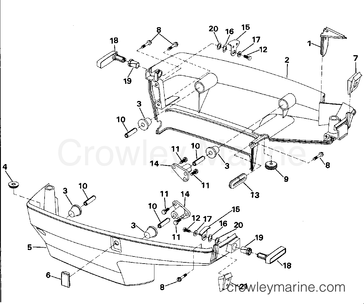 1994 Outboard 48 - J48ESLERD - LOWER ENGINE COVER