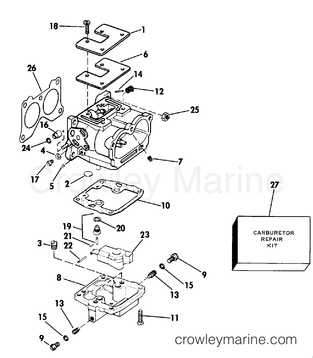 1984 Outboard 115 - E115MLCRD - CARBURETOR