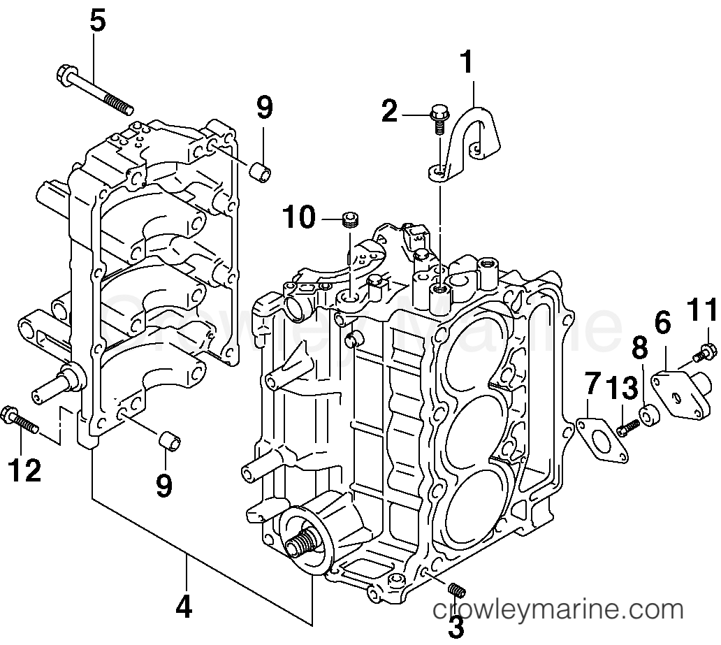 2005 Outboard 40 - BJ40PL4SOC - CYLINDER & CRANKCASE