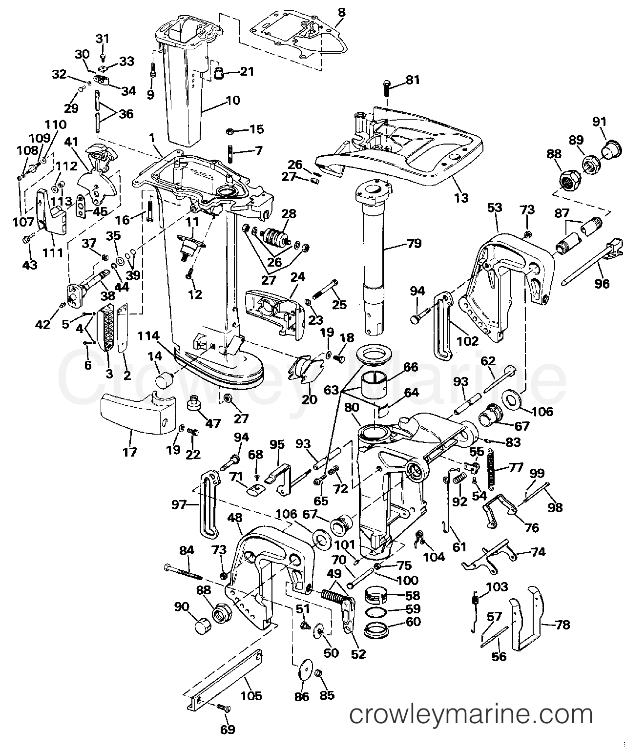 1991 Outboard 30 - E30EEIC - MIDSECTION