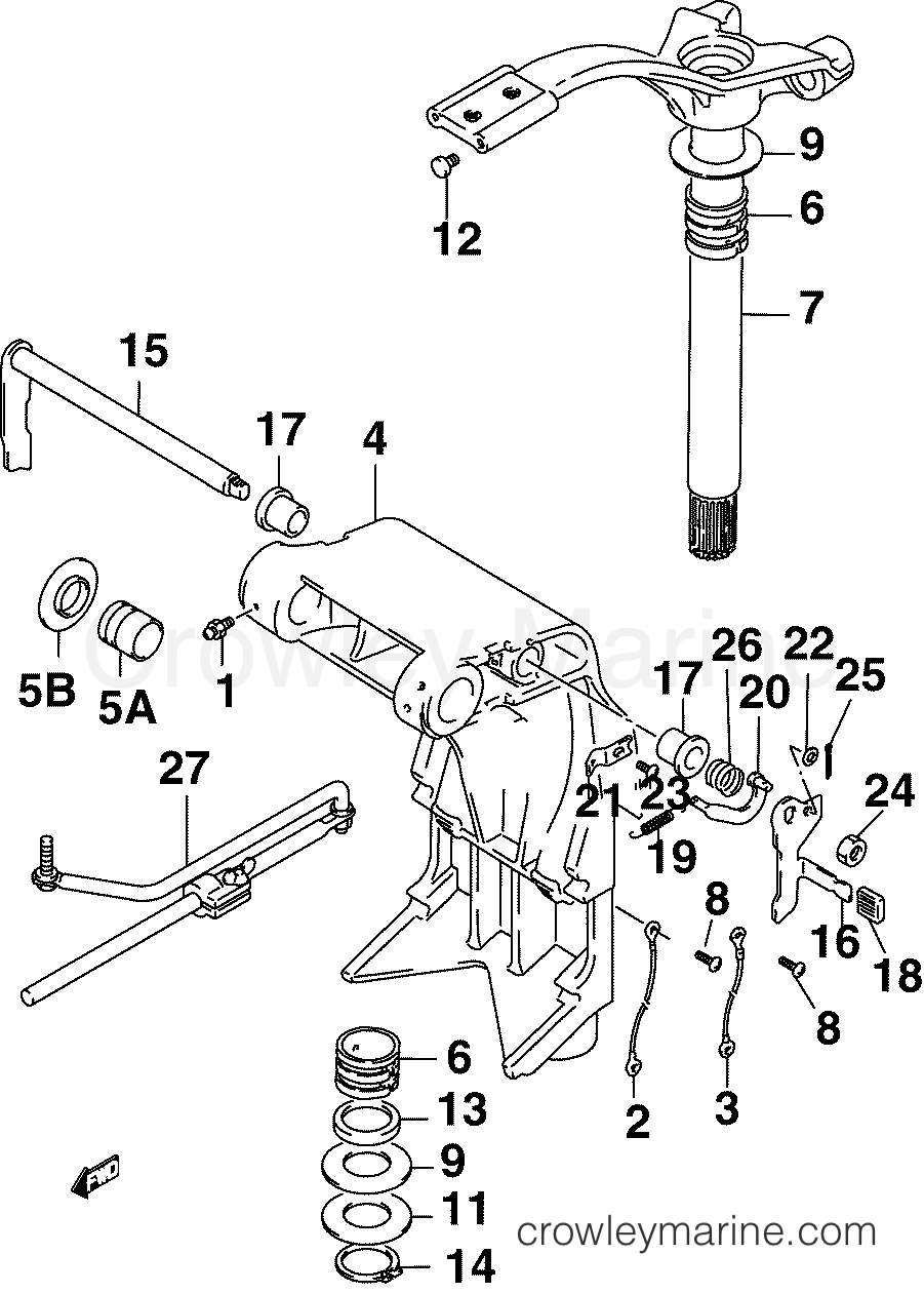 2005 Outboard 70 - J70PL4SOA - SWIVEL BRACKET