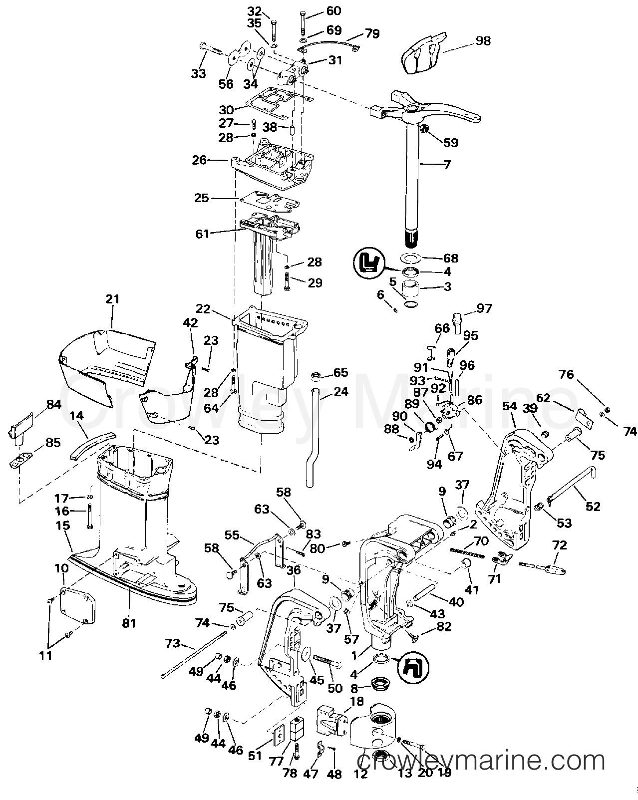 1991 Outboard 60 - J60TTLEIB - MIDSECTION