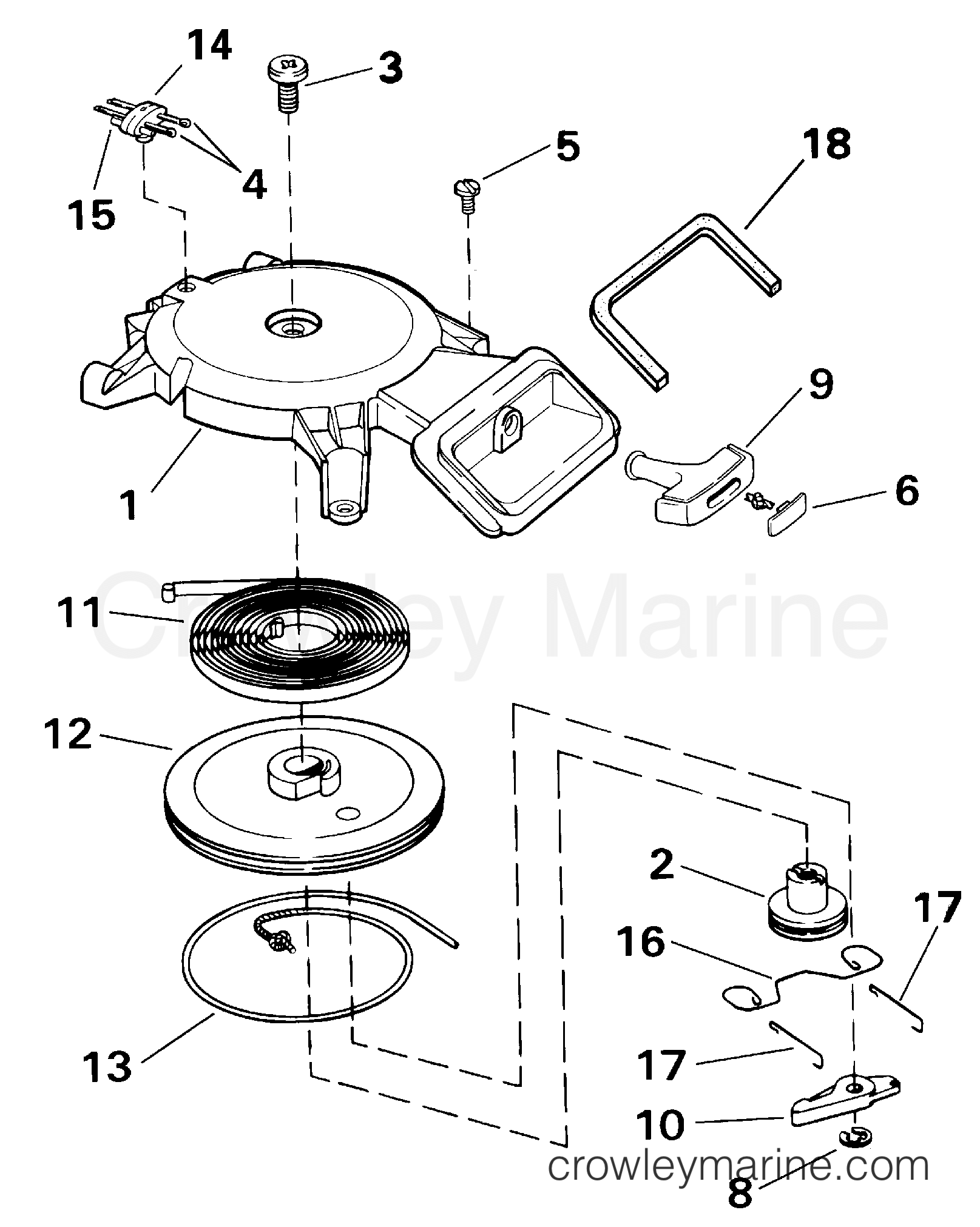 2000 Outboard 4 - J4RSSM - REWIND STARTER