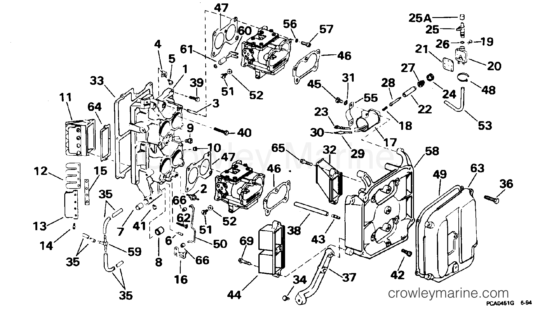 1995 Outboard 85 - J85TTLEOR - INTAKE MANIFOLD