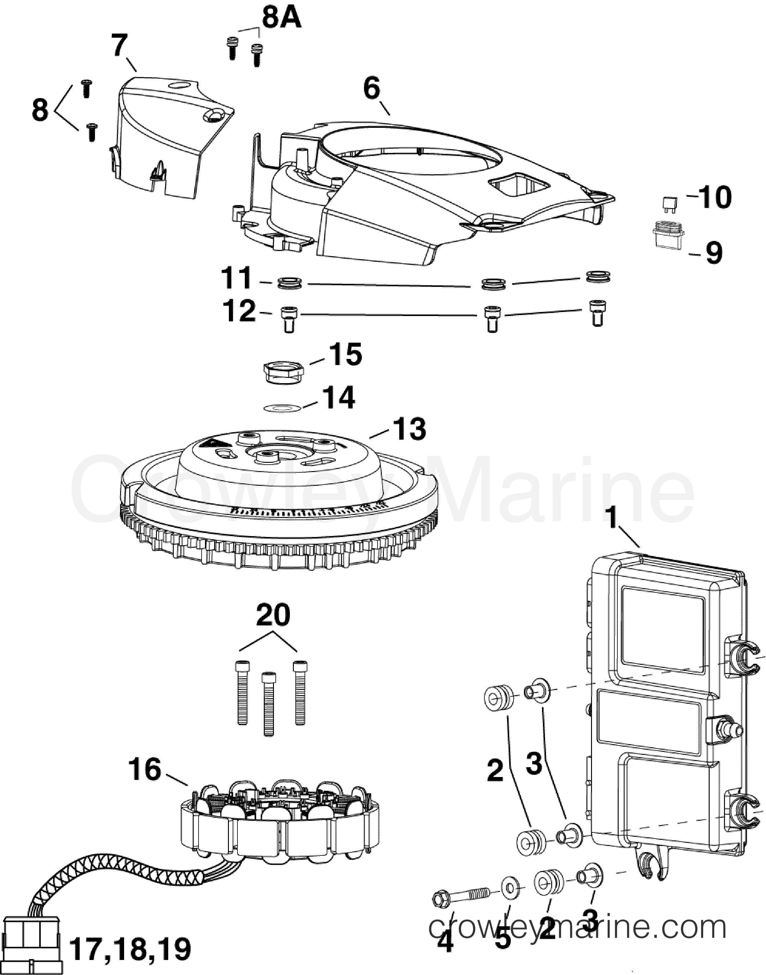2010 Evinrude Outboards 40 - E40DPLISF EMM, STATOR, FLYWHEEL section