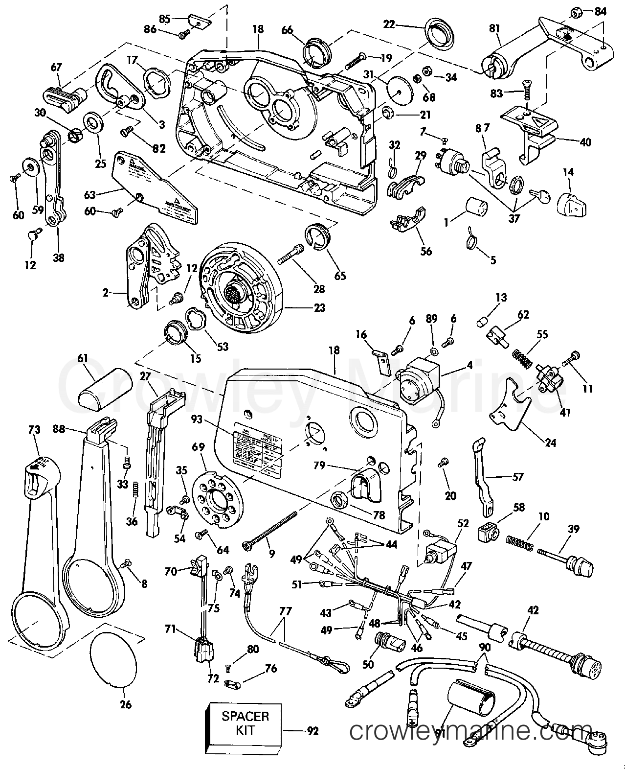 1990 Outboard 125 - J125ESXESS - REMOTE CONTROL