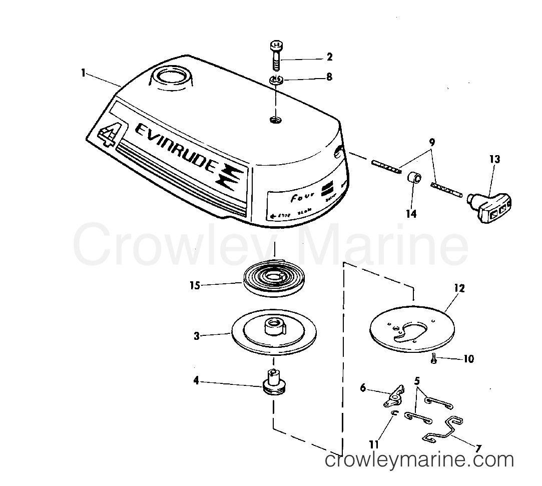 1979 Outboard 4 - 4932D - REWIND STARTER