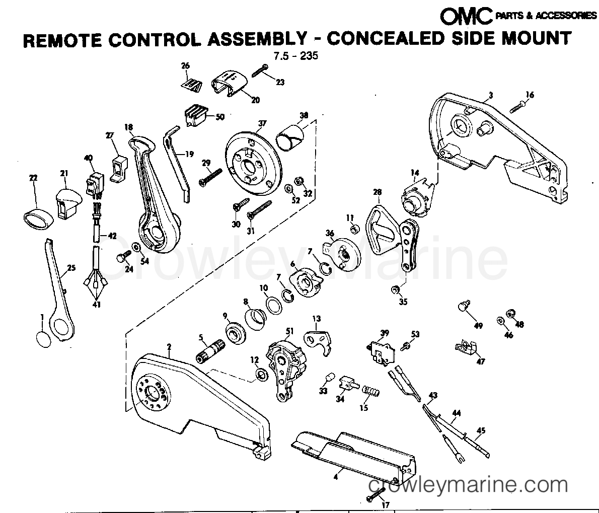 1983 Rigging Accessories - Remote Controls - REMOTE CONTROL ASSY - CONCEALED SIDE MOUNT 7.5 -235