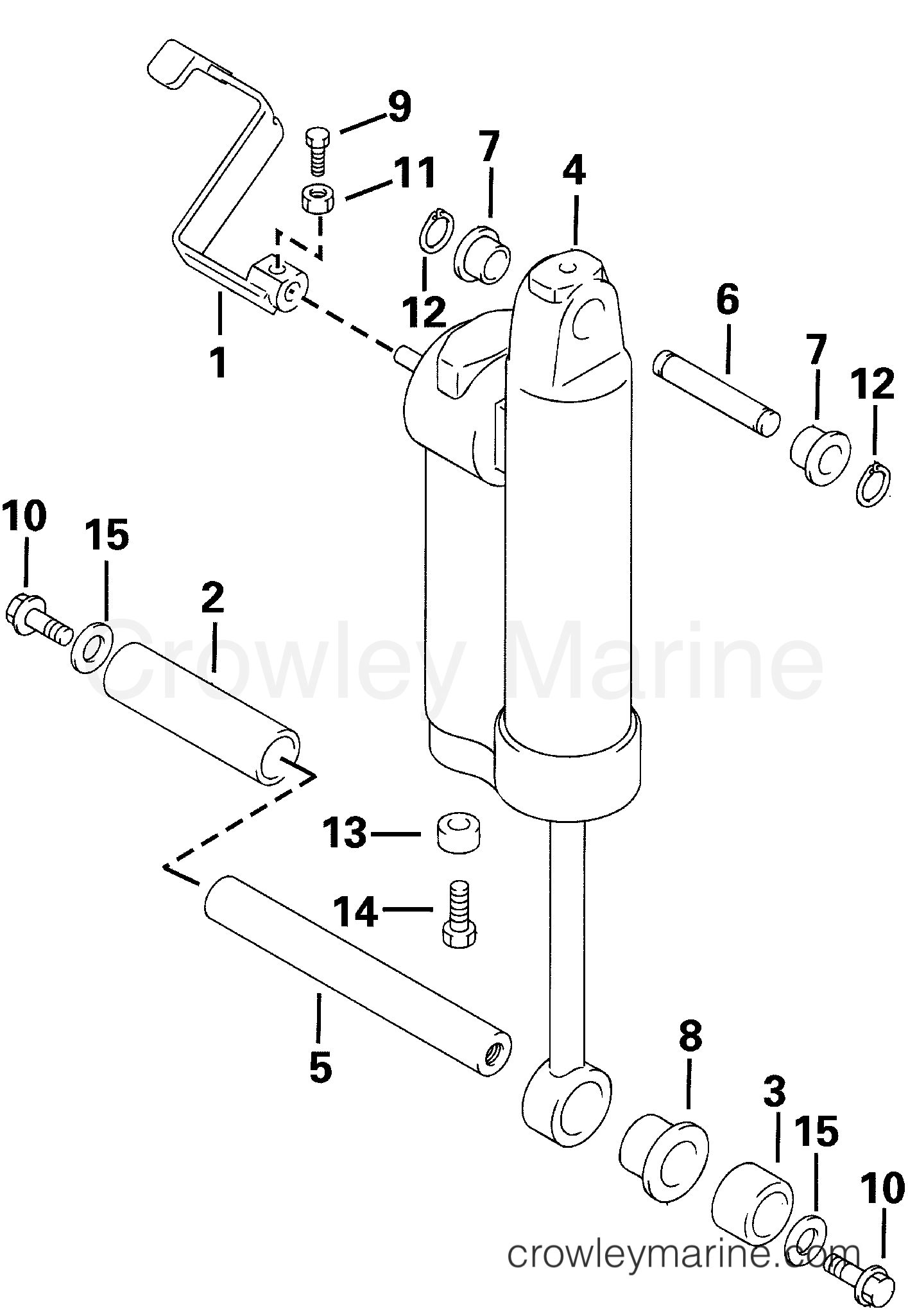 TILT ASSIST CYLINDER 2001 Outboard 25 E25EL4SIC Crowley Marine