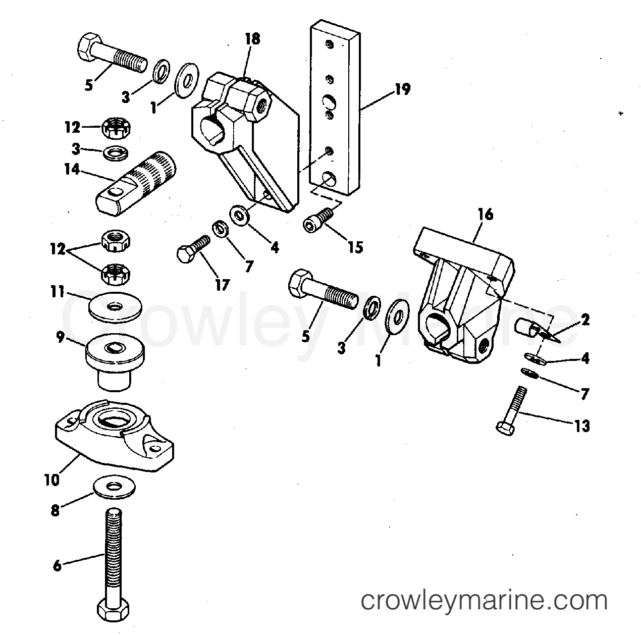 1981 Stern Drive 350 - 990337F - ENGINE MOUNT GROUP